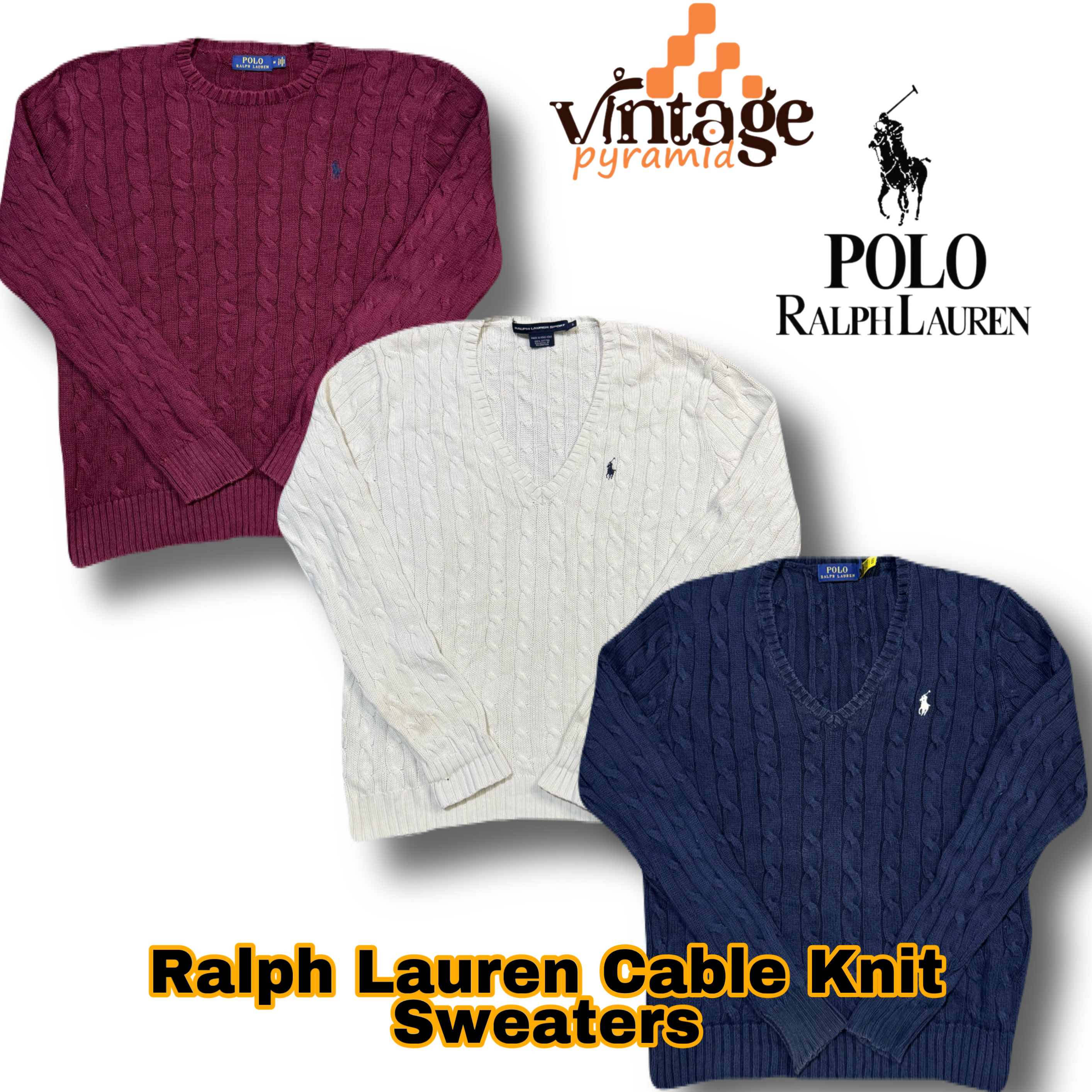 VP142 Ralph Lauren Cable Knit Sweaters