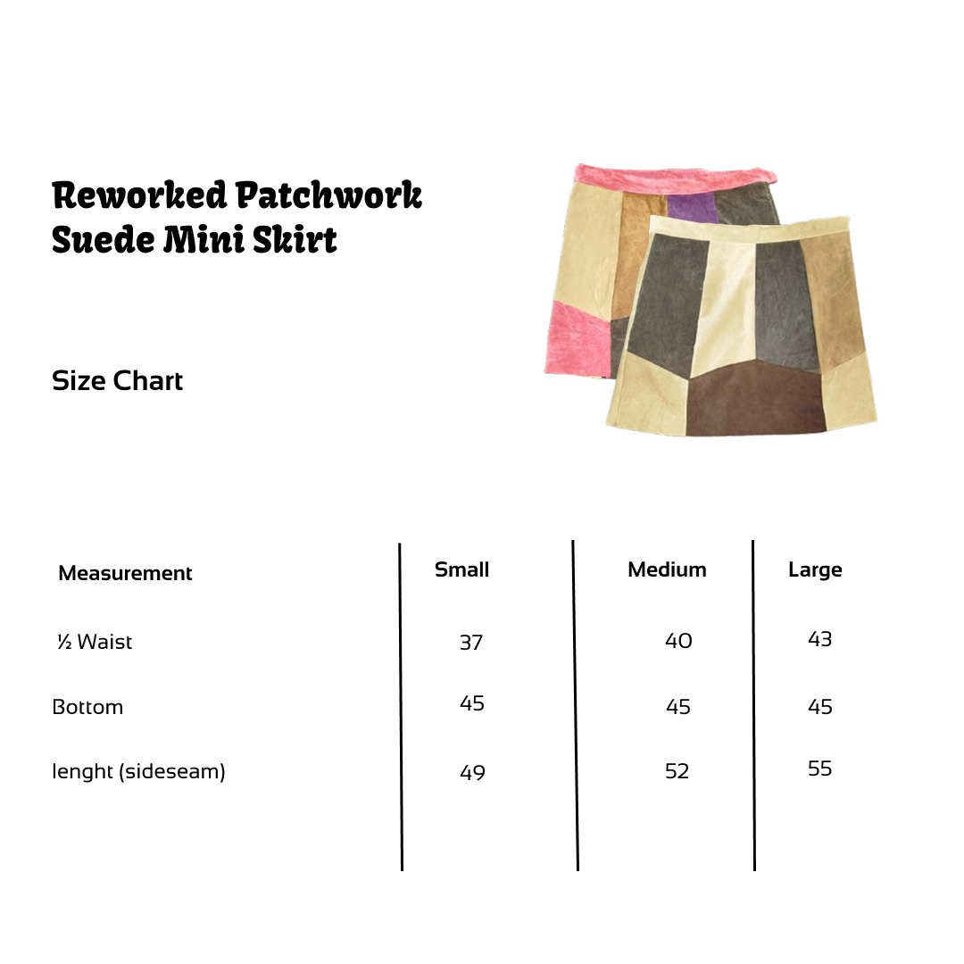 SS25 リワークパッチワークミニスエードスカート