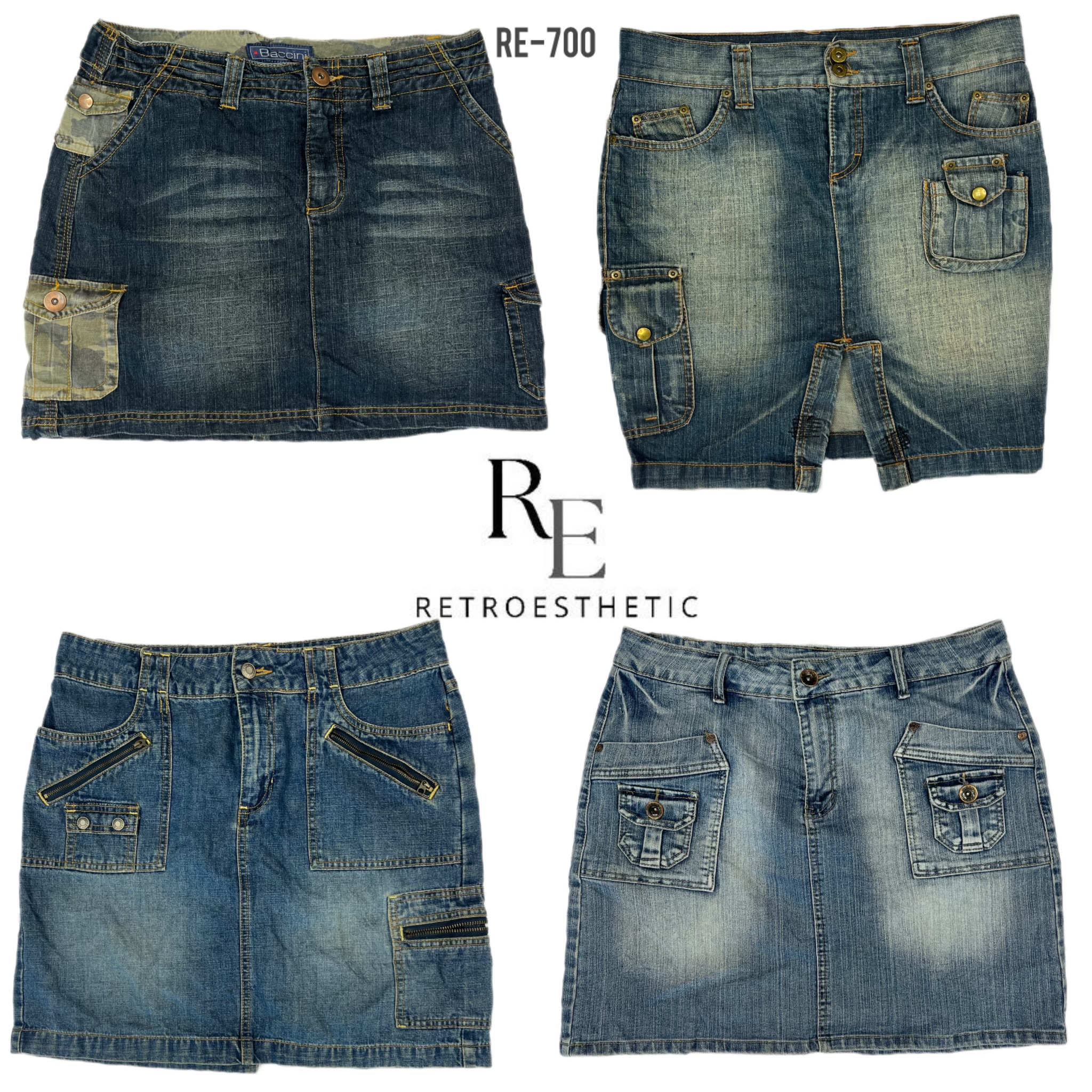 Y2K Retro Style Denim Skirts (RE-700)