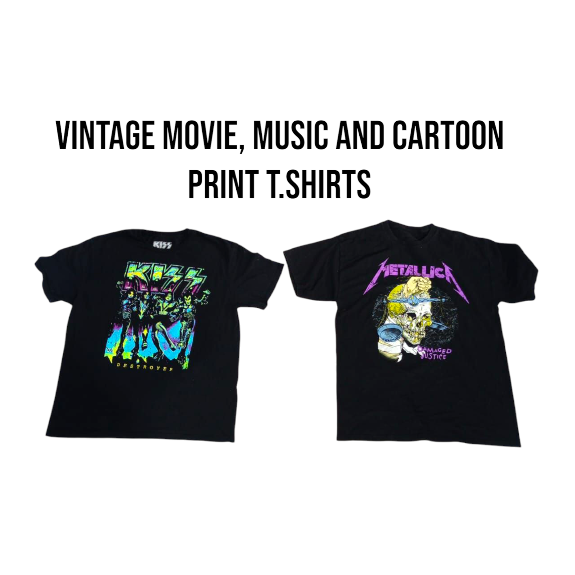 Camisetas com estampa de filmes, músicas e desenhos animados vintage