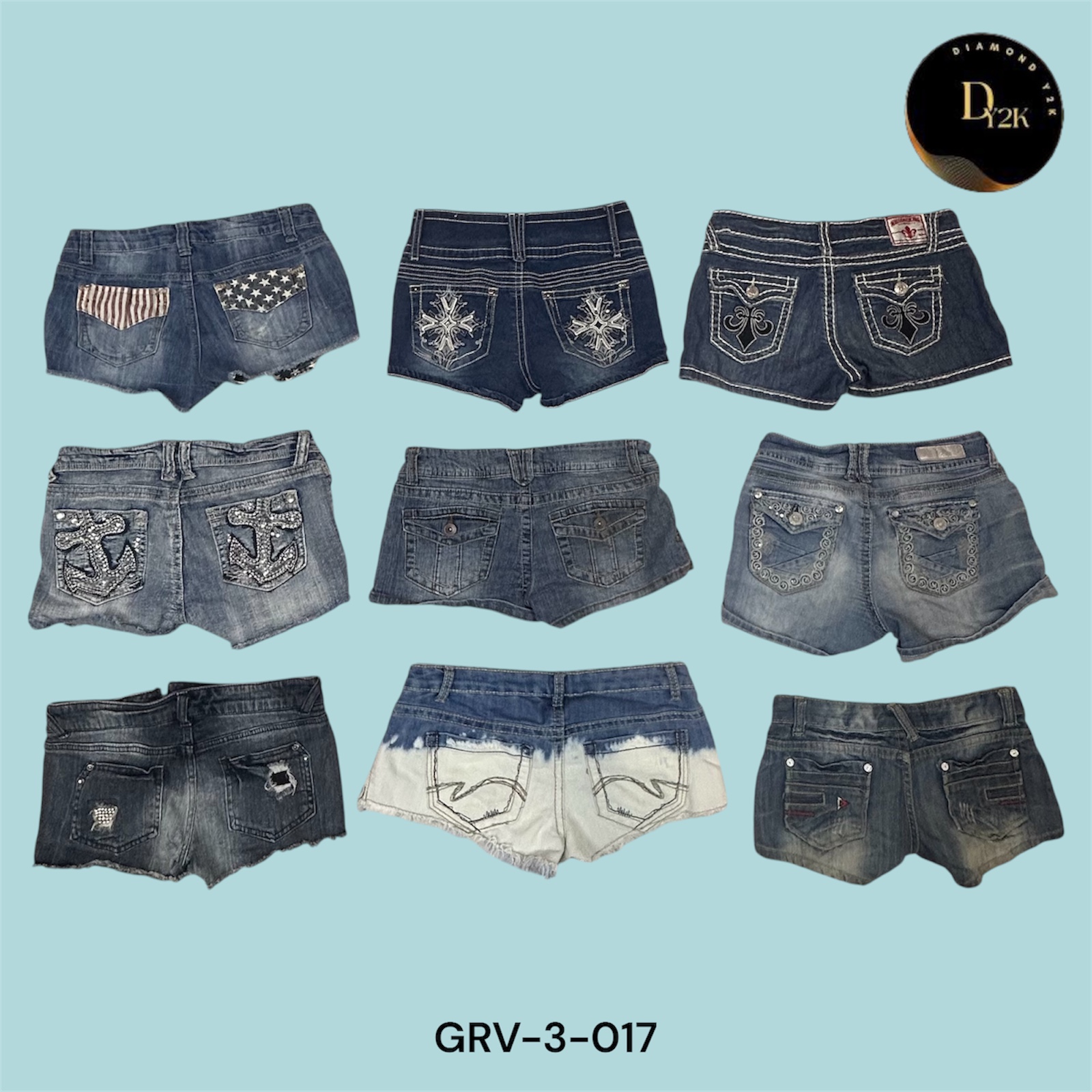 Y2K High-Waisted Mini Denim Shorts – Classic & Chic (GRV-3-017)