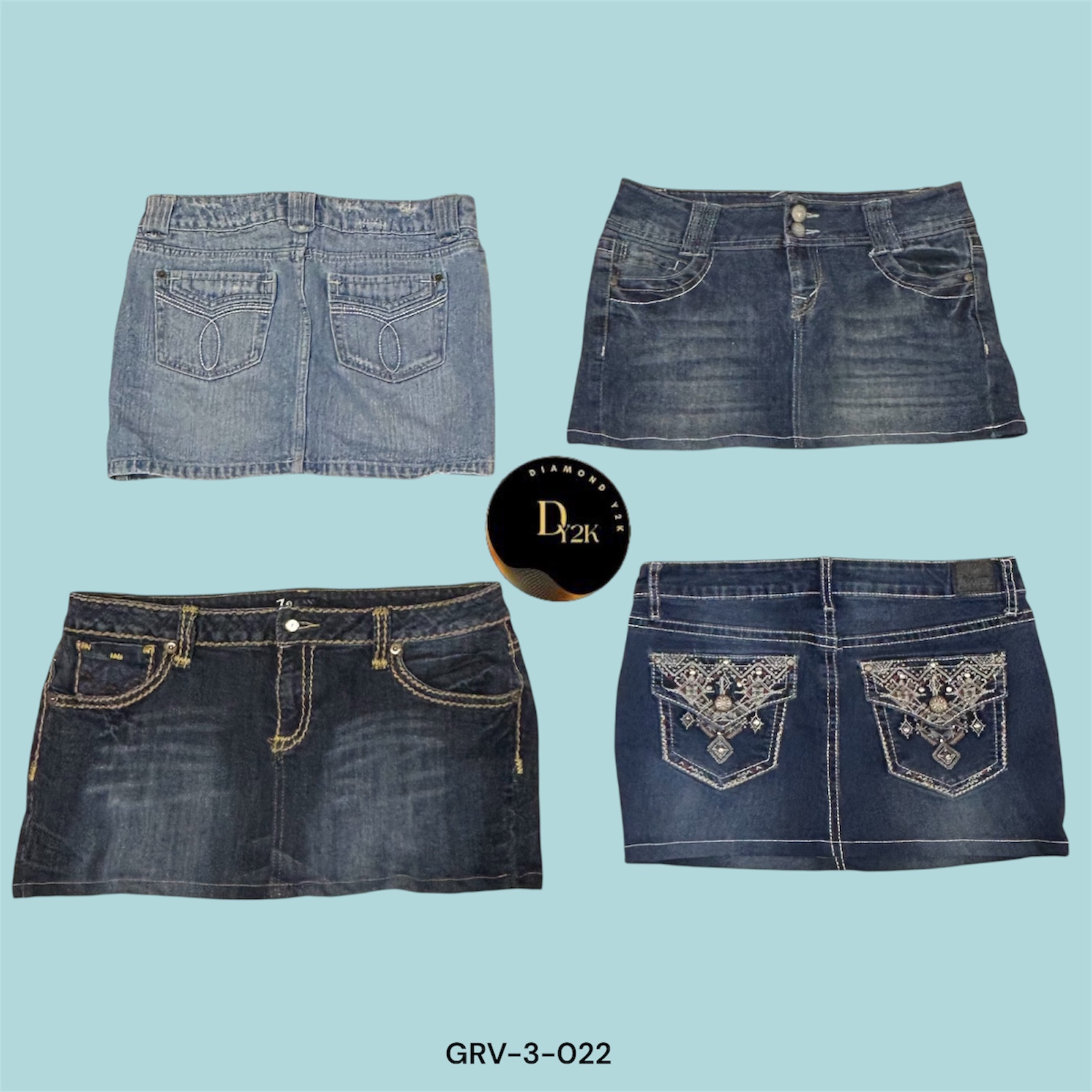 Saia Mini Jeans Azul – Must-Have Cotidiano Y2K (GRV-3-022)