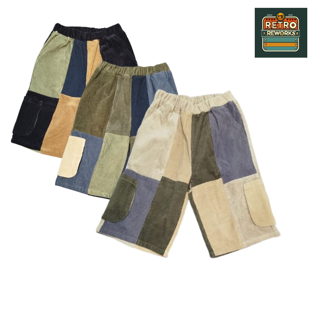 SS25 Upcycled Patchwork Corduroy Shorts