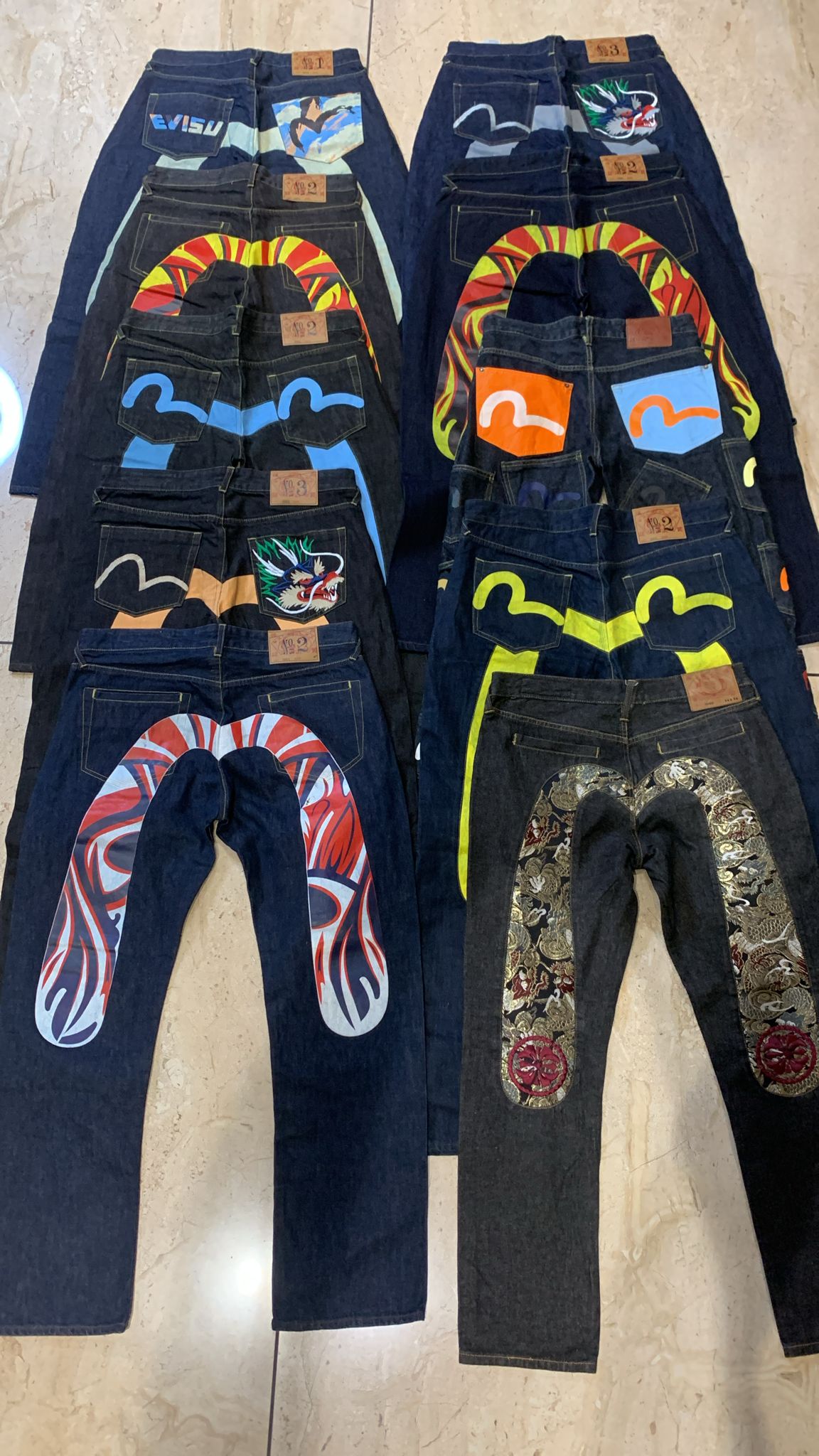 Evisu Diacock jeans 20 Pcs