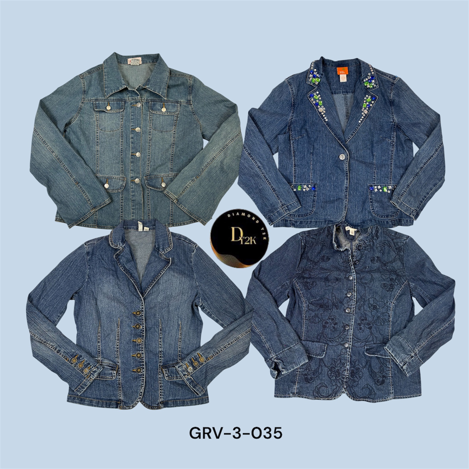 Women’s Fitted Denim Jacket – Classic Design, Stretchy, and Stylish (GRV-3-035)