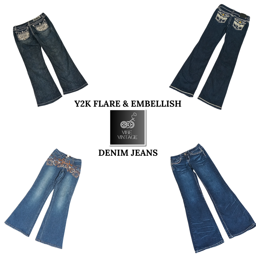 Y2K FLARE & EMBELLISH DENIM JEANS - 25 PCS (BUNDLE 2)