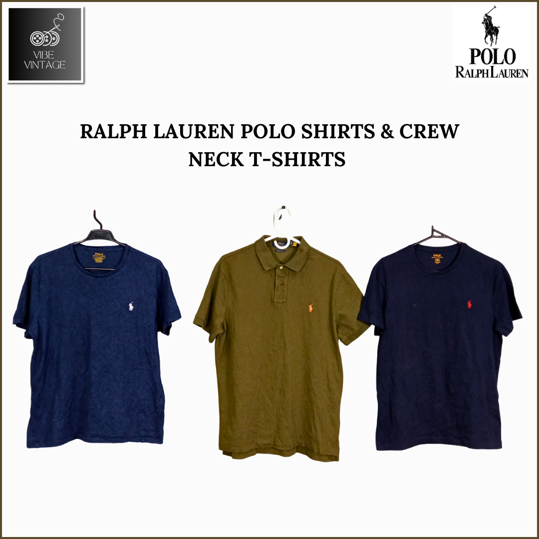 RALPH LAUREN POLO SHIRTS - CREW NECK T-SHIRTS - 18 PCS