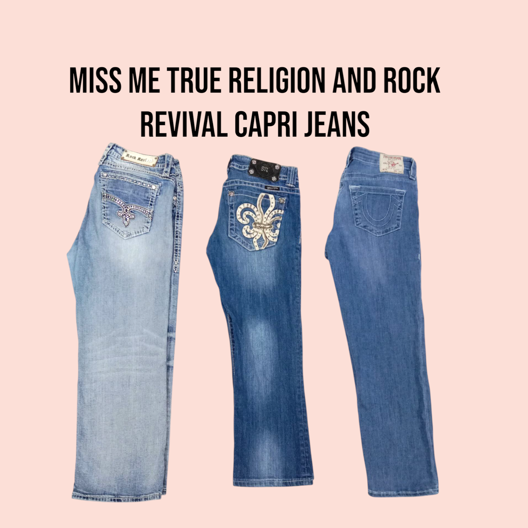 Miss Me True Religion und Rock Revival Capri-Jeans