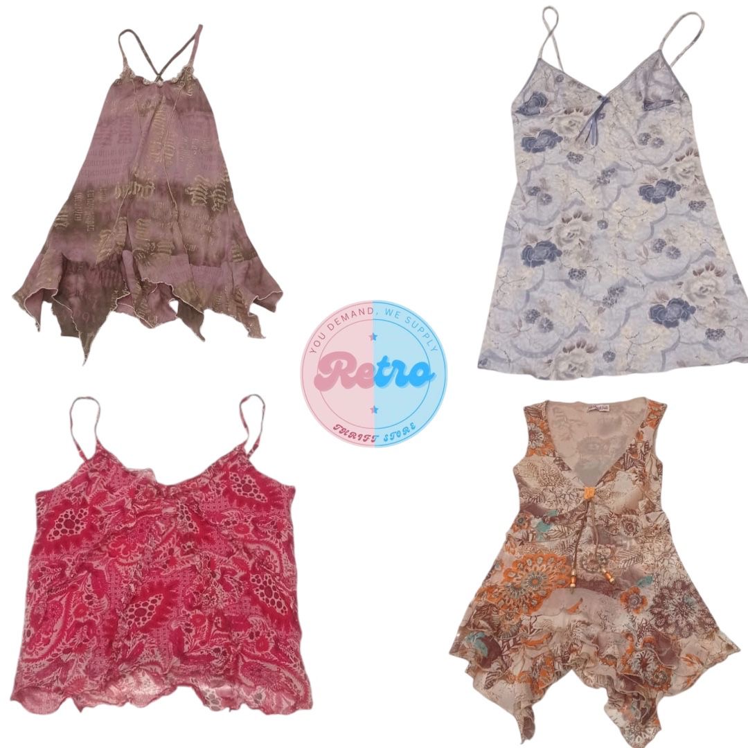 Y2K Short Cami Tops: 10 Pcs