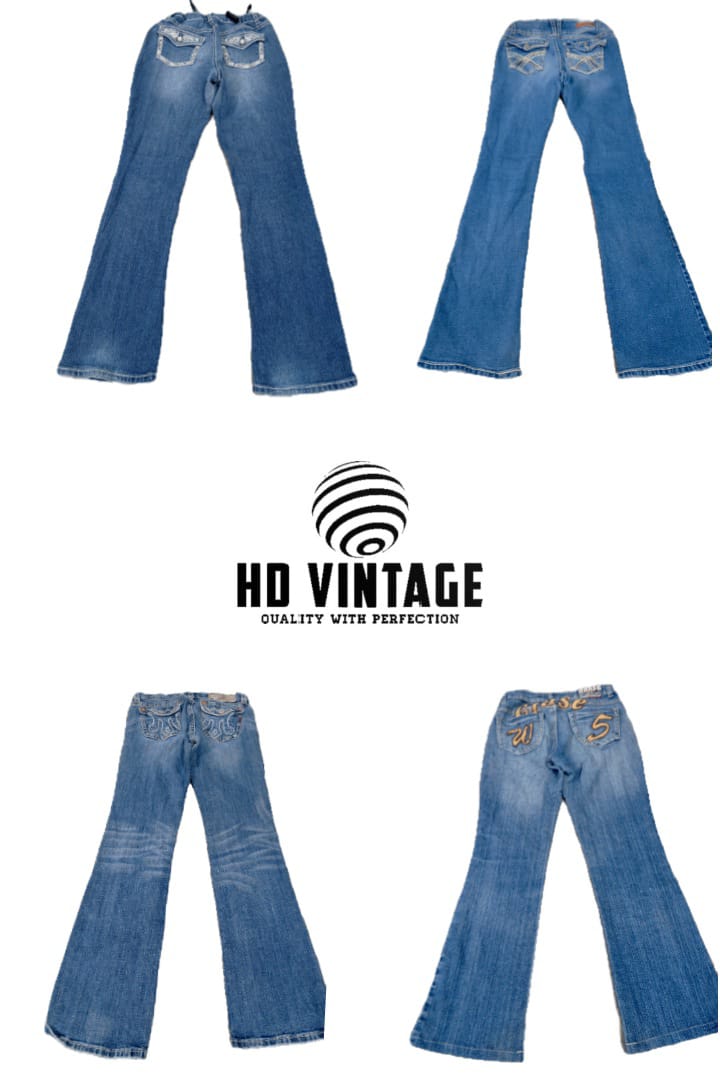 HD708 Damen Y2K verzierte Bootcut-Jeans - 11 Stück