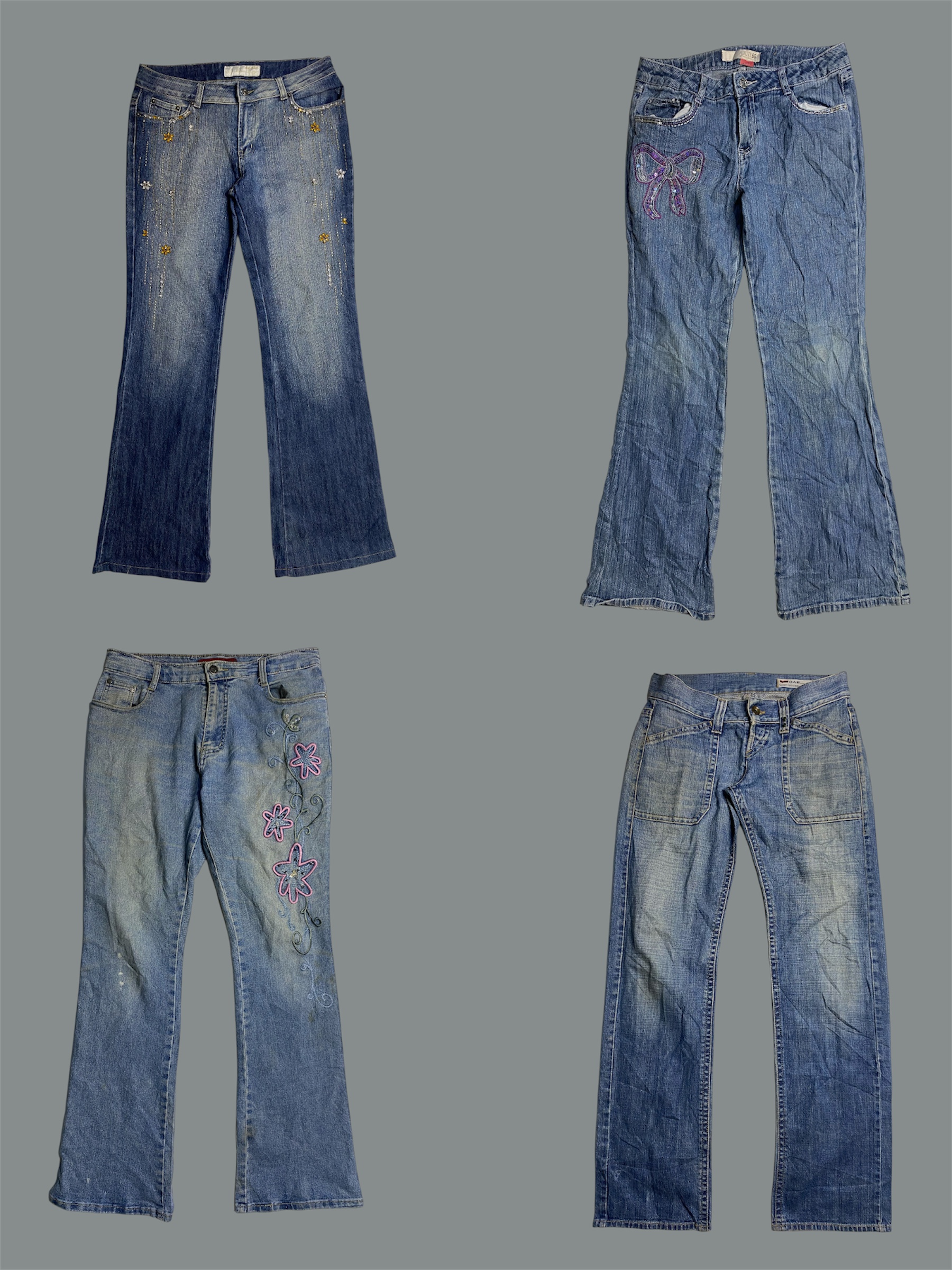 Verzierte Eleganz: Florale und dekorative Denim-Designs Jeans (TS:393)