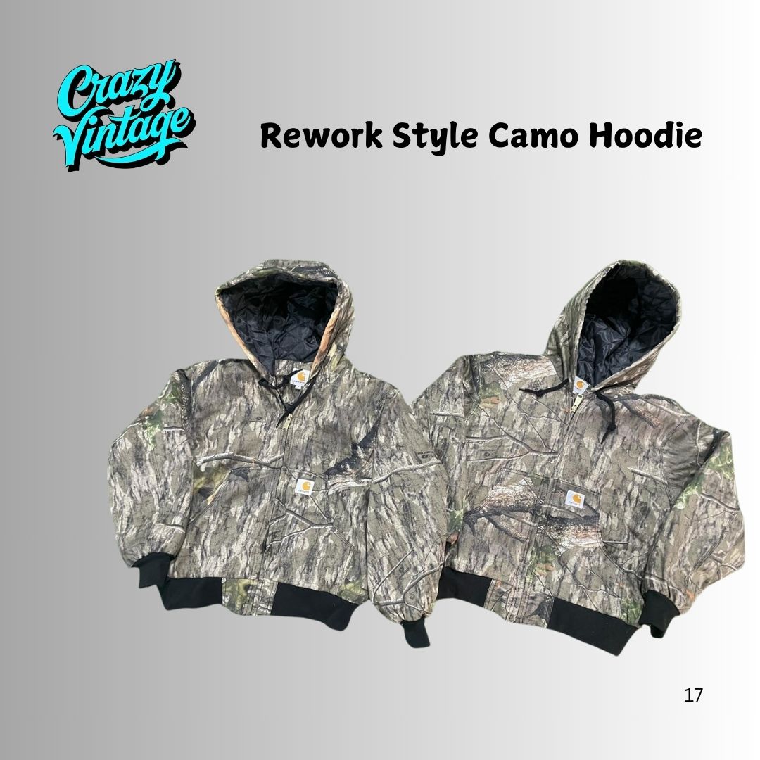 Sweat-shirts à capuche camouflage Rework Style - 50 pièces