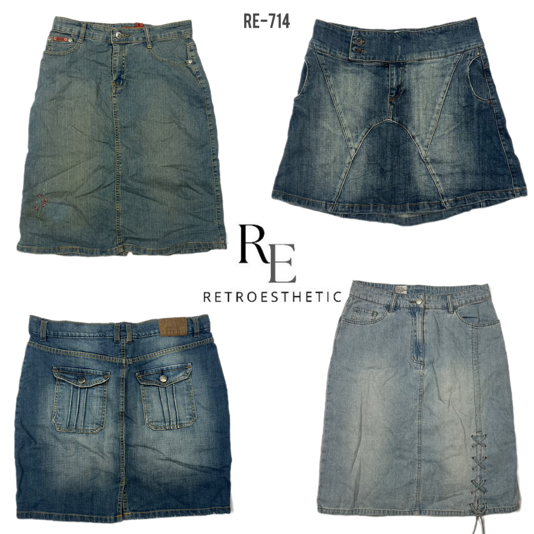 Y2K Denim Mix Skirts (RE-714)