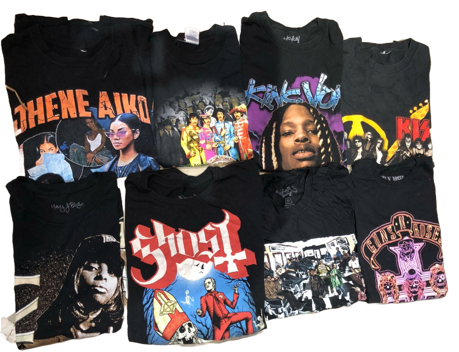 T-shirts vintage imprimés avec des motifs musicaux