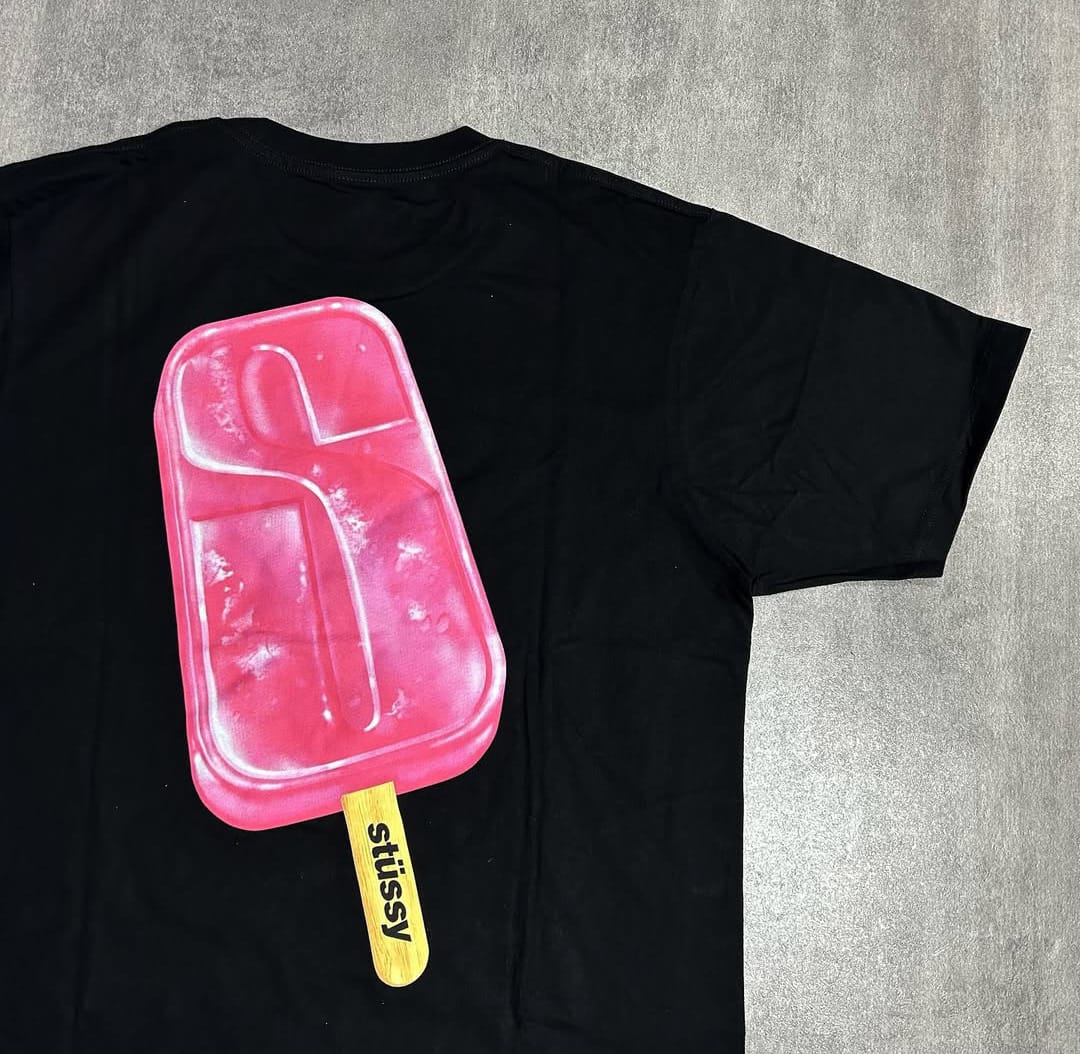 T-shirt noir popsicle style retravaillé Stussy 20 pcs