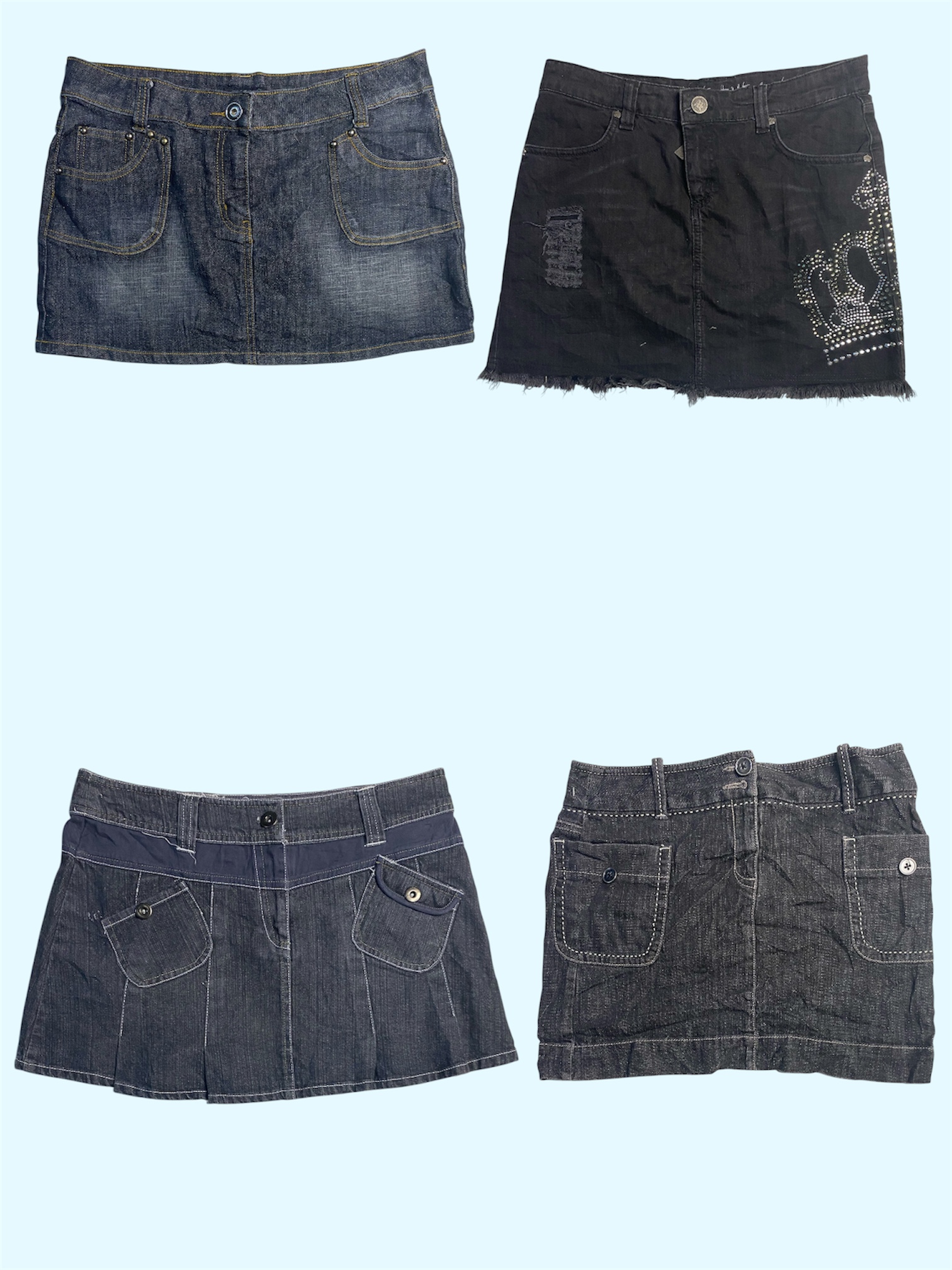 “Midnight Denim: Y2K Mini Skirt Edit”(TS:401)