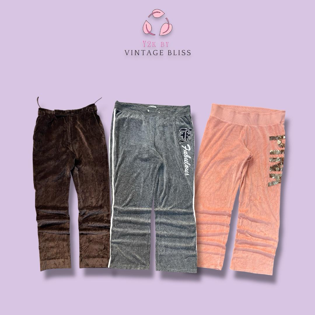 💖 Pantaloni in velluto con marchio Y2K – Stile Juicy Vibrazioni Baddie anni 2000 💖