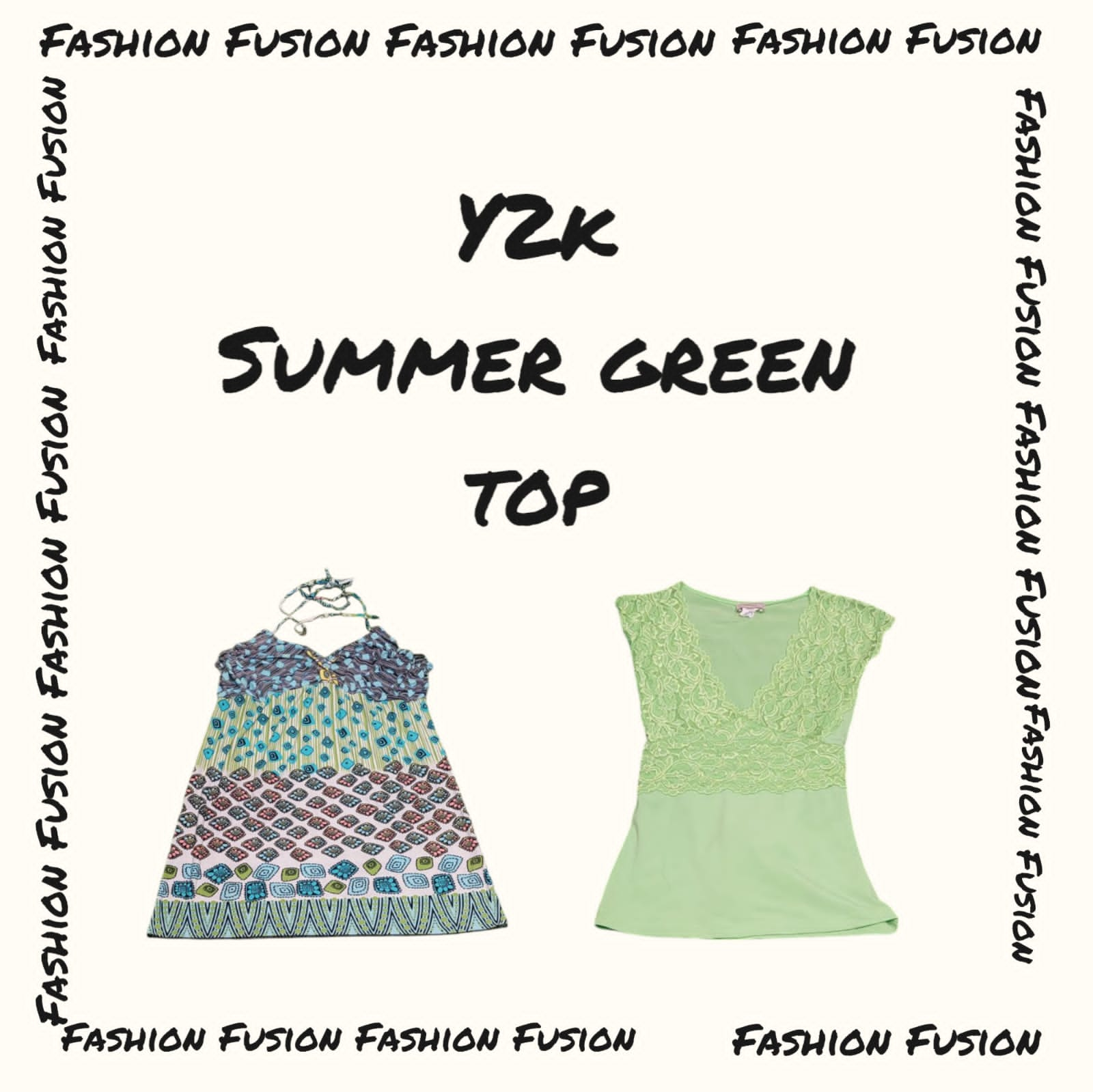 (FF-712) y2k Sommergrüne Tops