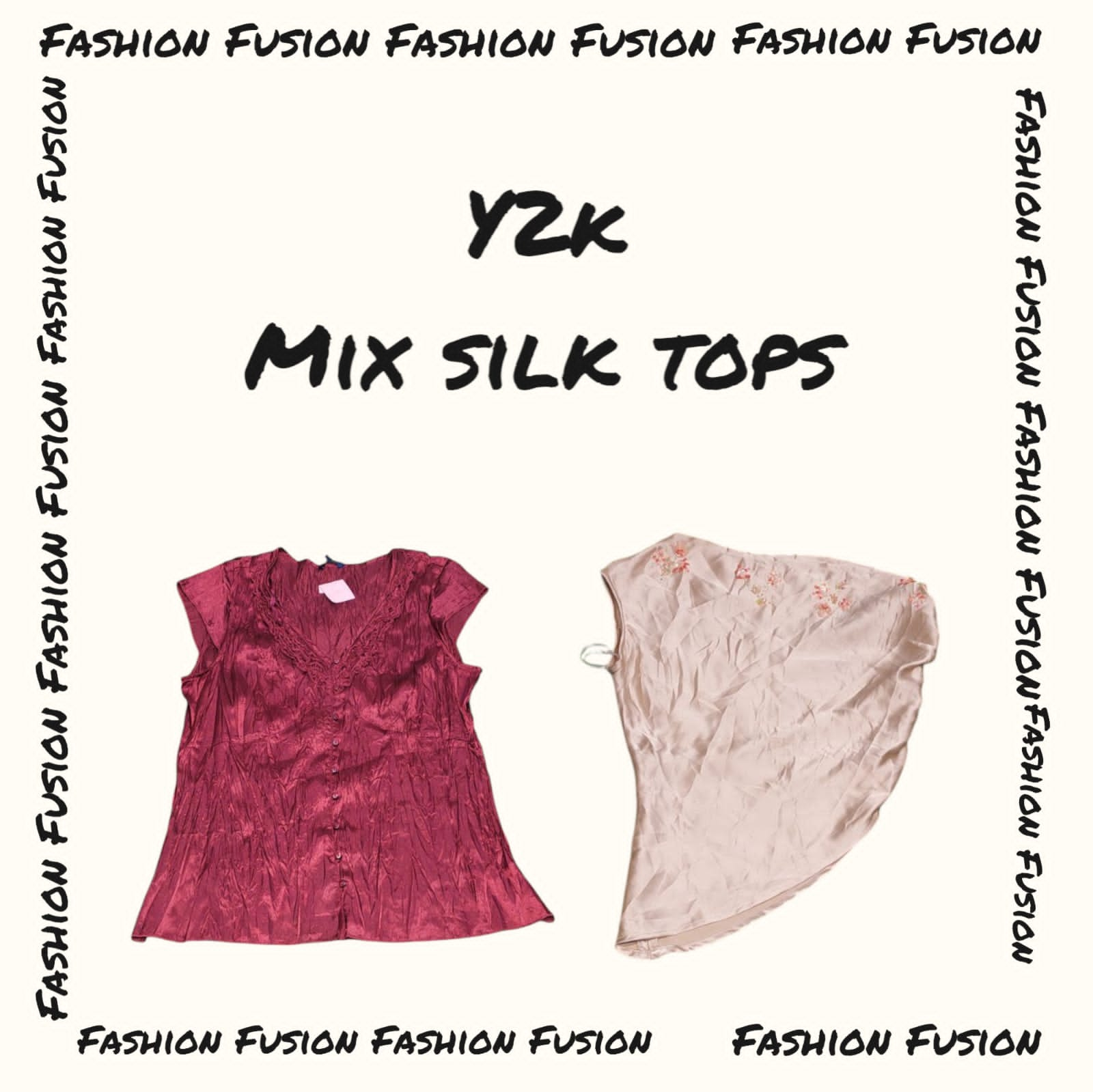 (FF-715) y2k Silk mix Tops