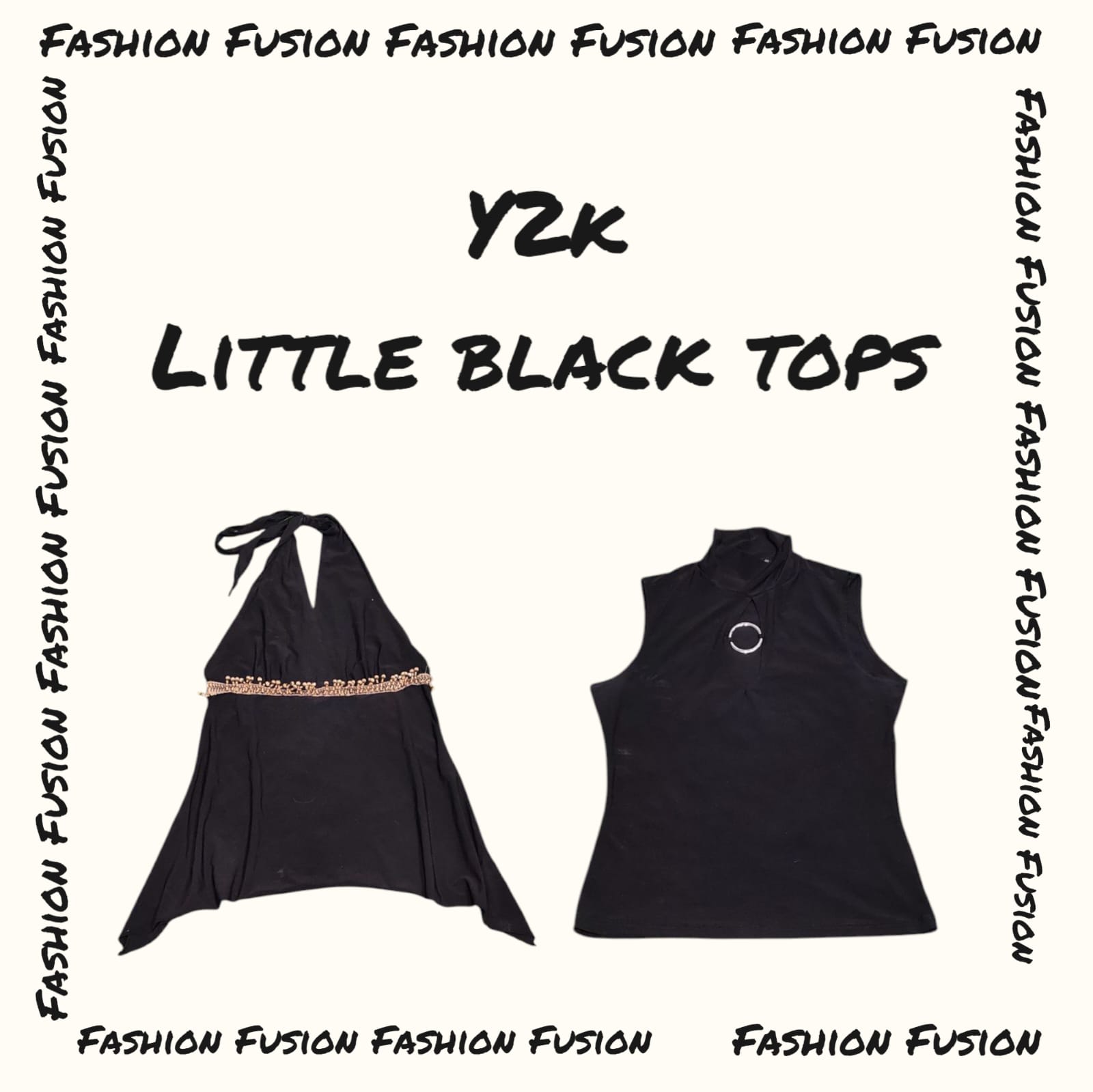 (FF-718) petits tops noirs y2k