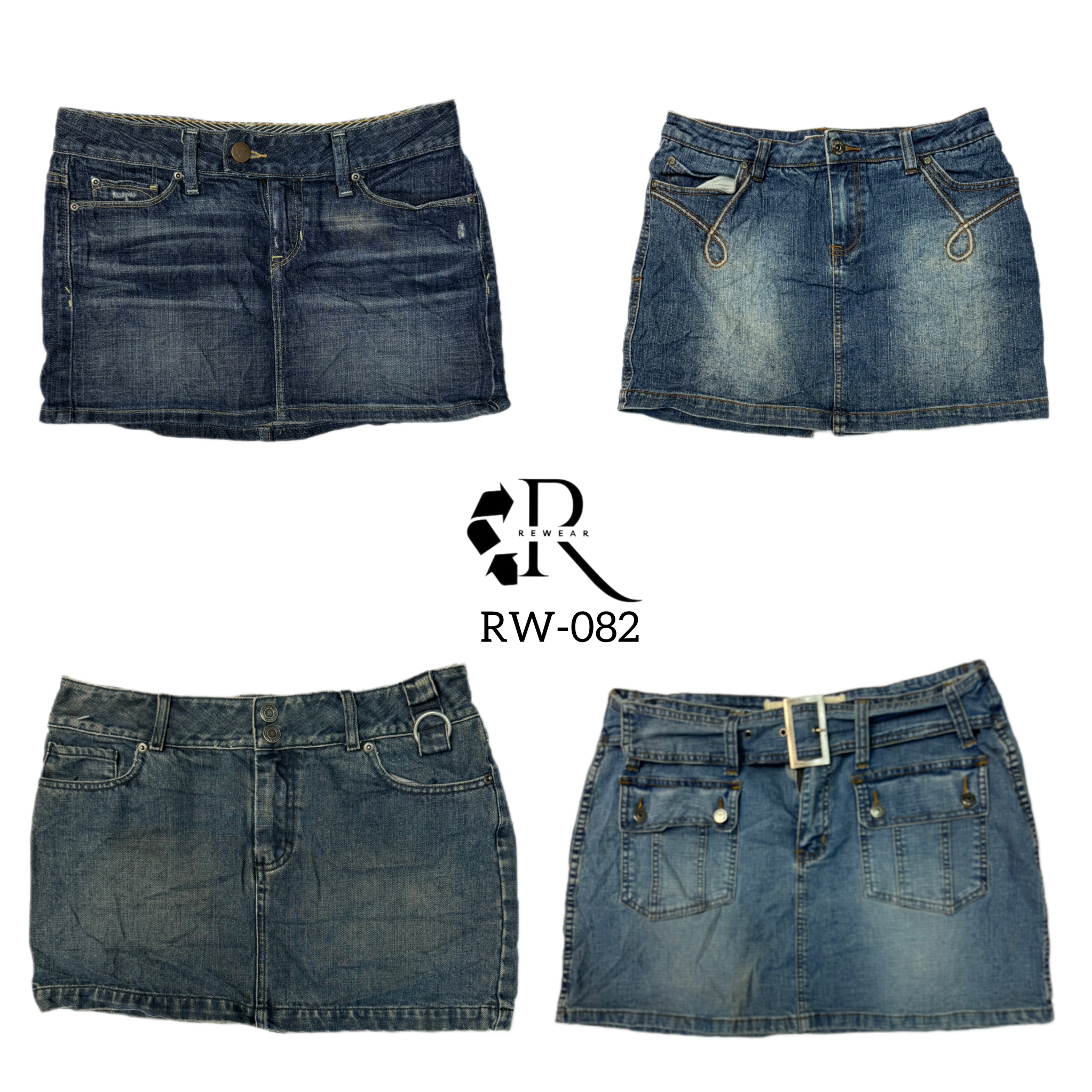 Jupes mini en denim style rétro Y2K (RW-082)