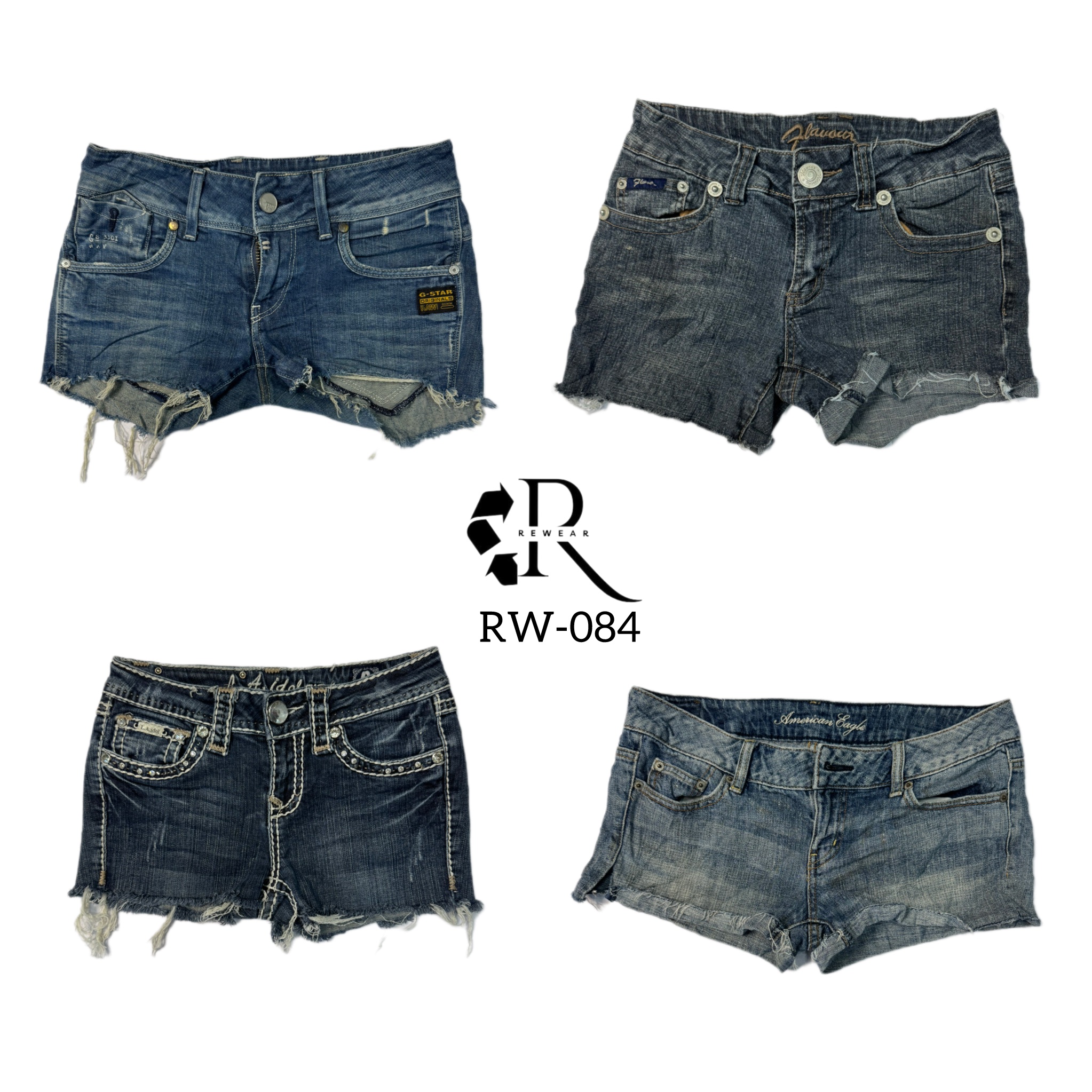 Y2K Einzigartige Denim Mini-Shorts (RW-084)