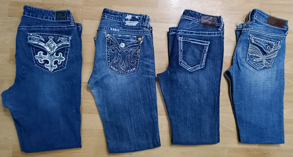 G0167 Y2K Jeans évasés embellis pour femmes - 15 pièces