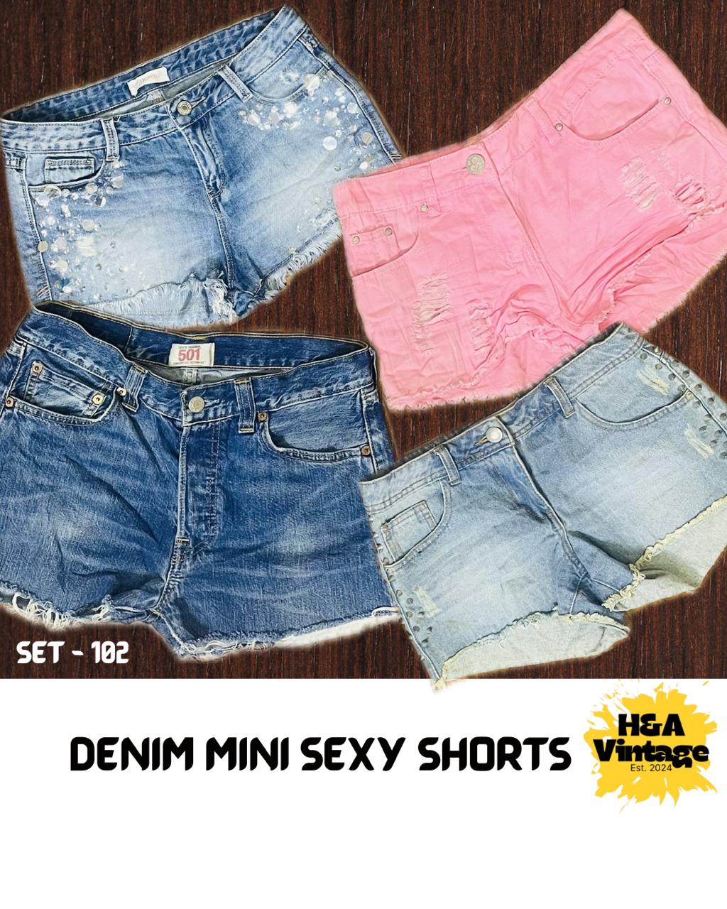 Y2K Denim Micro Mini Shorts 20 Pcs