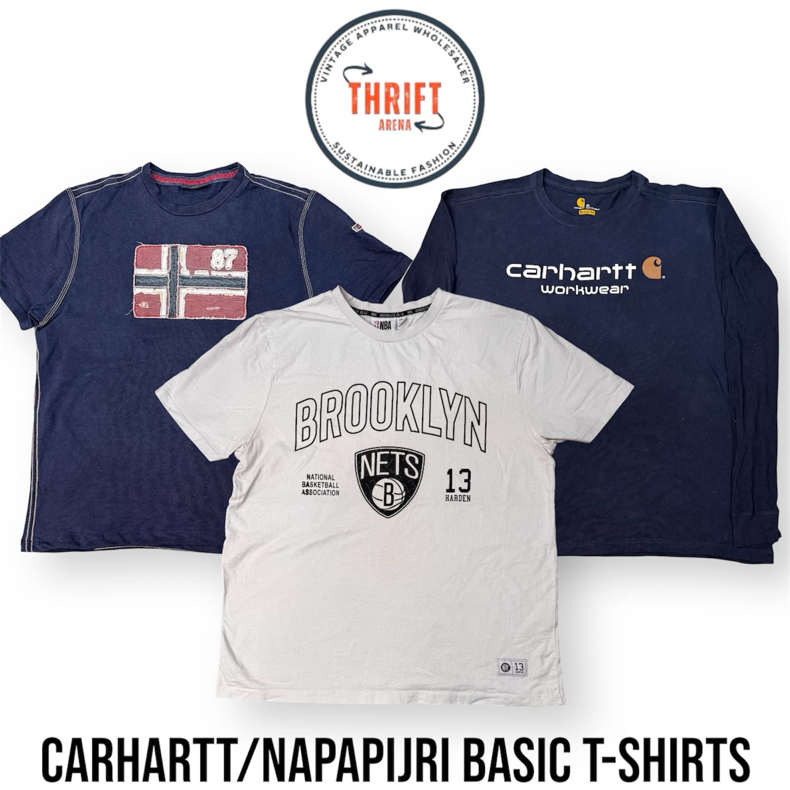 T842 Carhartt/Napapijri Camisetas Básicas 10 Peças