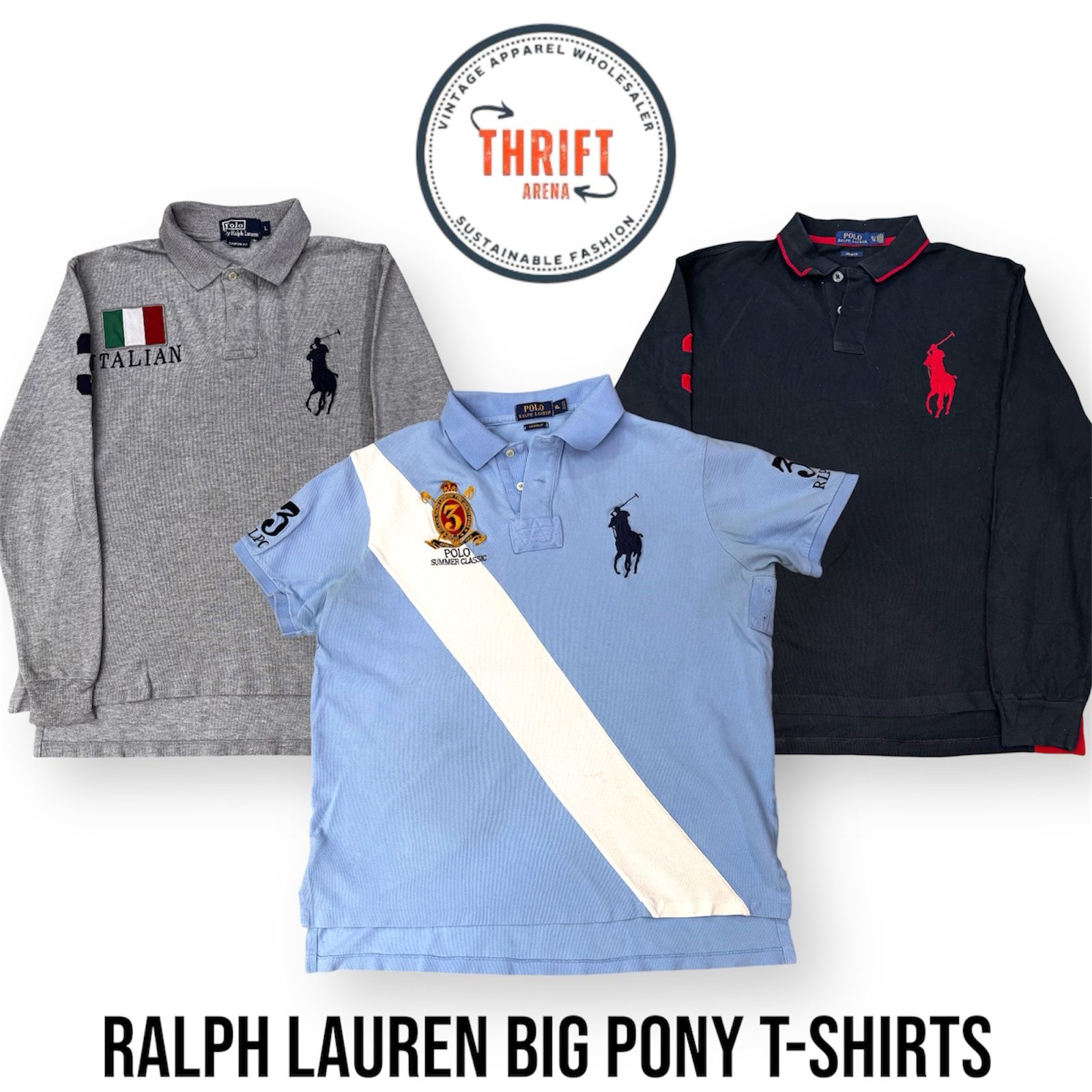 T843 Ralph Lauren Big Pony Camisetas 24 peças