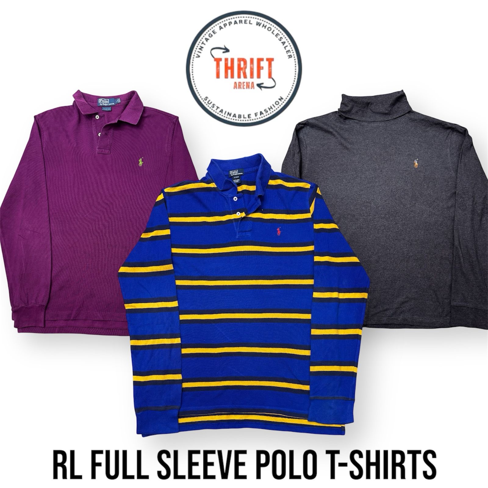 T851 Ralph Full Sleeve Polo T-Shirts 10PCs