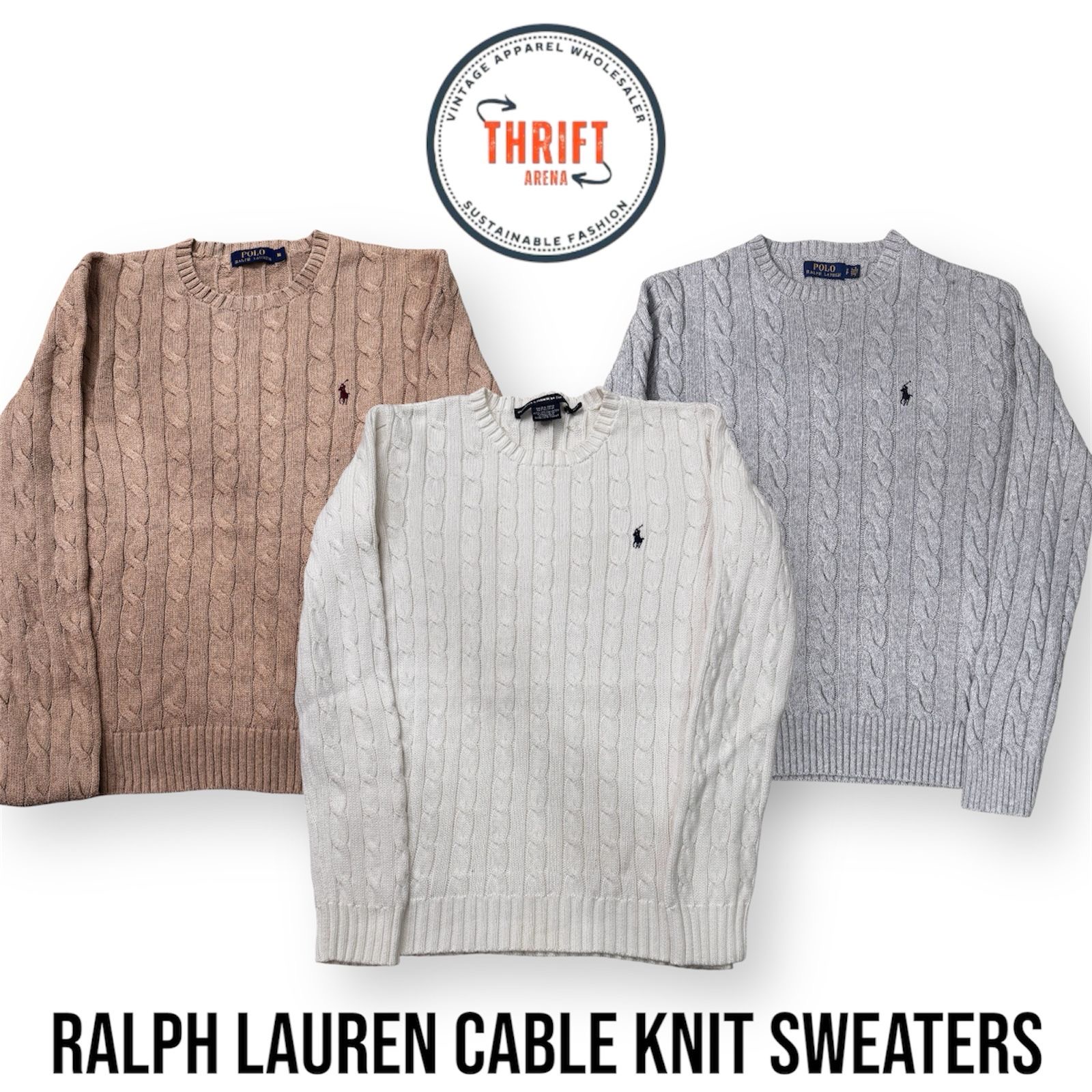 Pulls en tricot torsadé Ralph Lauren 20 pièces