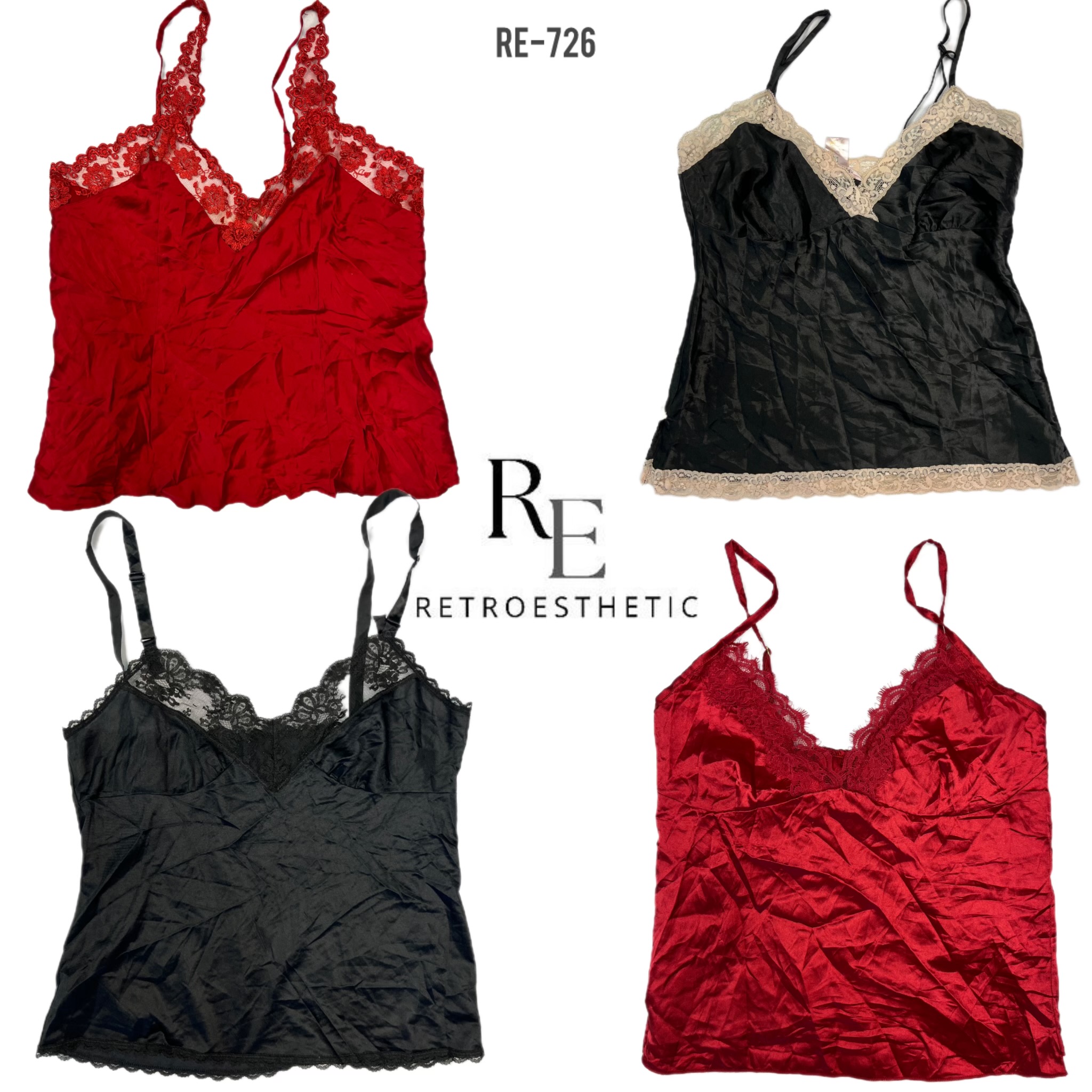 Y2K Soft Silk Slip Tops (RE-726)