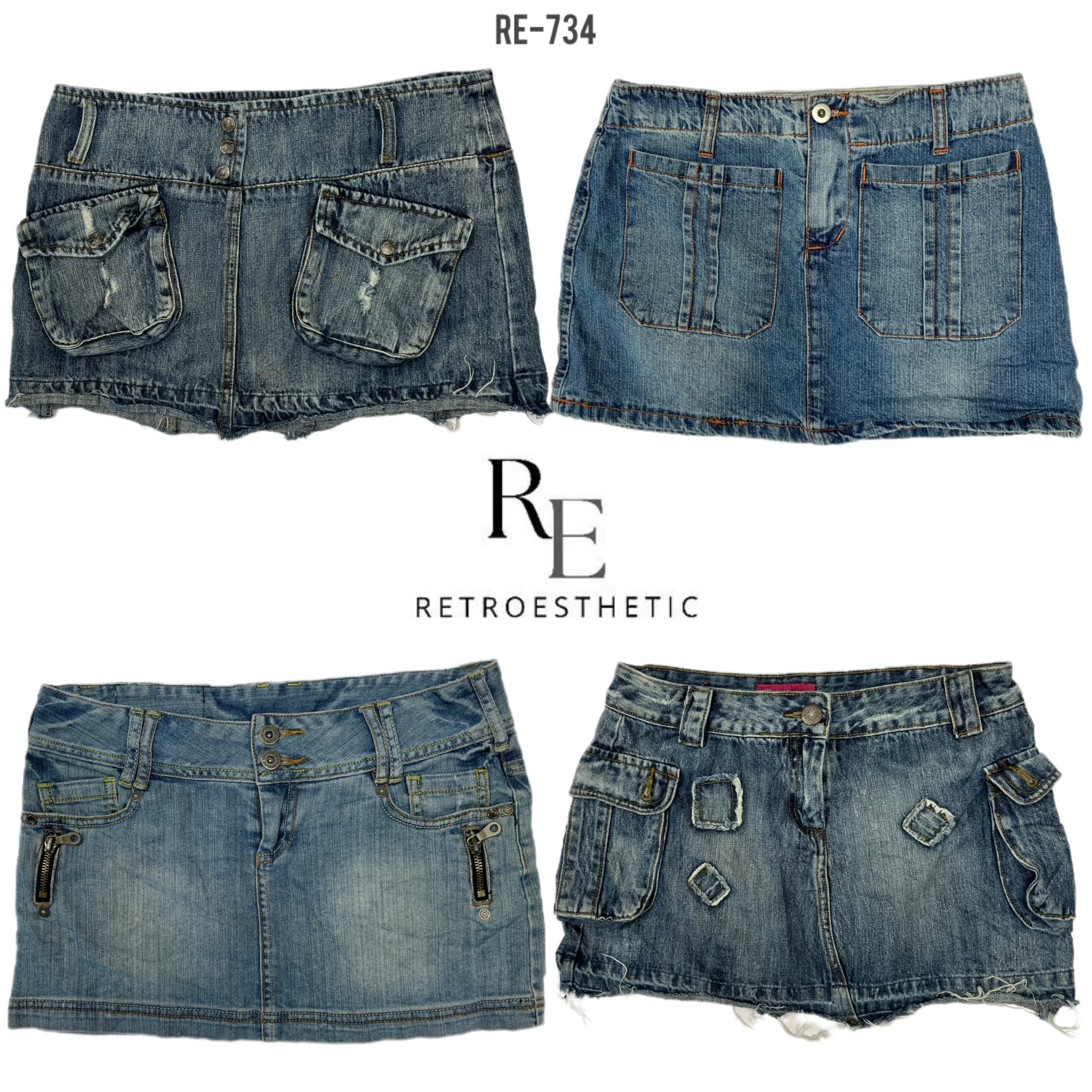 Y2K Britney Era Denim Mini Skirts (RE-734)