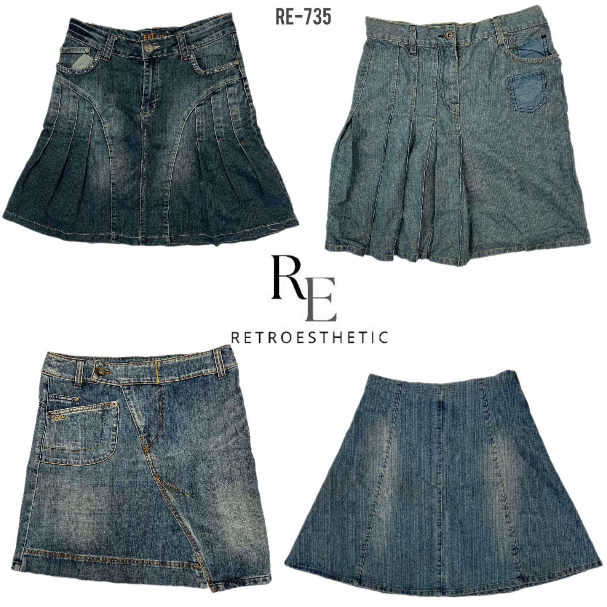 Y2K IT Girl Denim Mini-Röcke (RE-735)