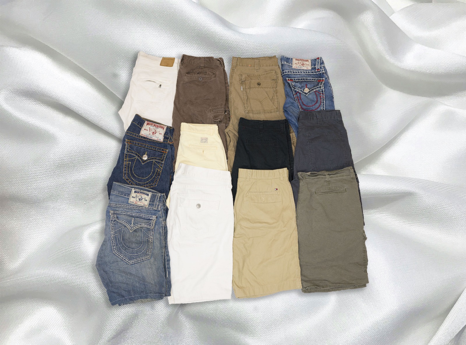 Shorts mélangés de marques True Religion, Wrangler, Levis 13 pièces