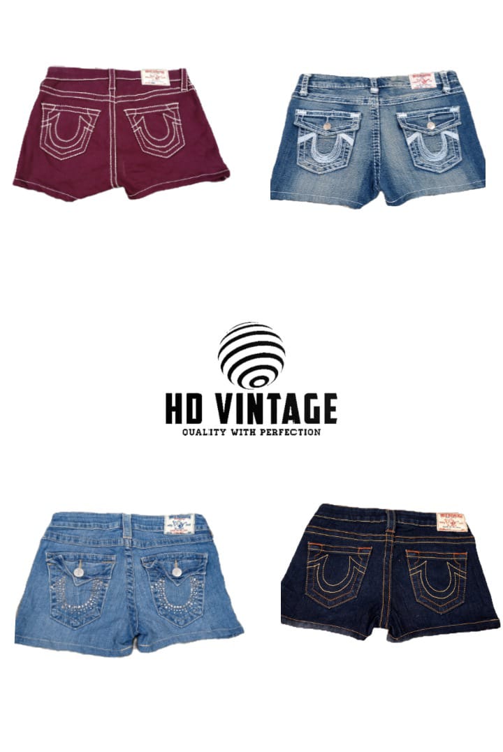 HD726 Shorts Sexys de Verdadera Religión para Damas Y2K - 20 piezas