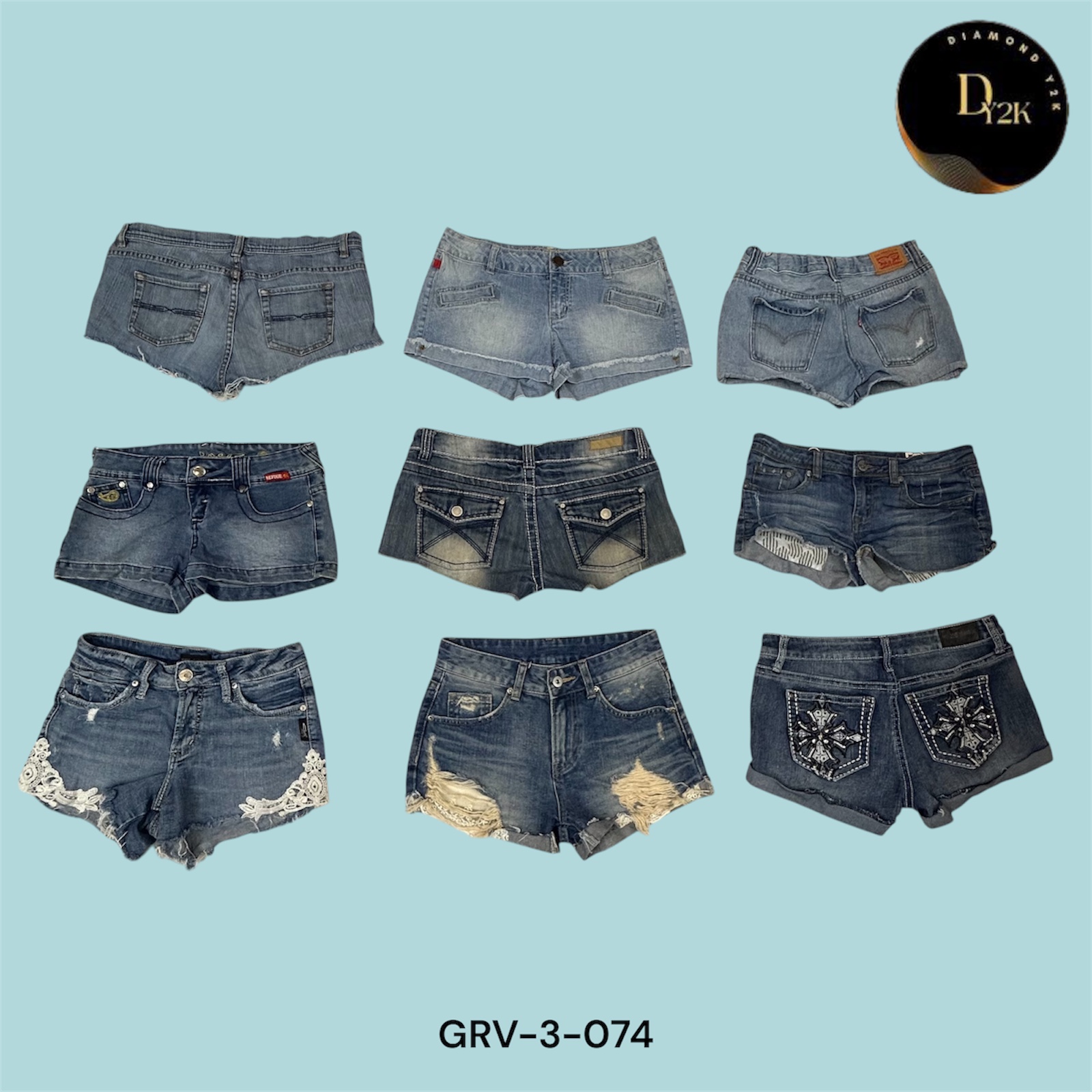 Shorts Mini em Denim Azul Clássico para Mulheres – Elegantes e Estilosos (GRV-3-074)