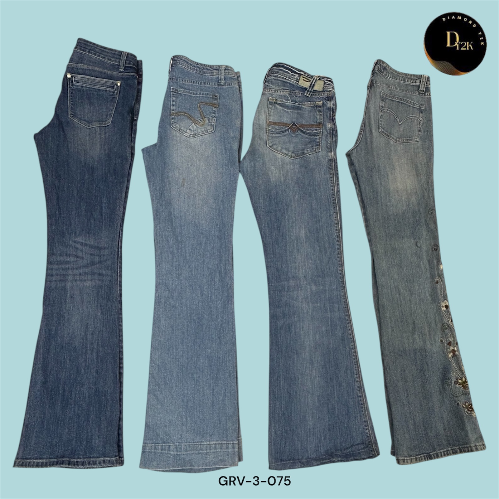 Jeans in denim a zampa d’elefante per donne – Comodi e chic (GRV-3-075)