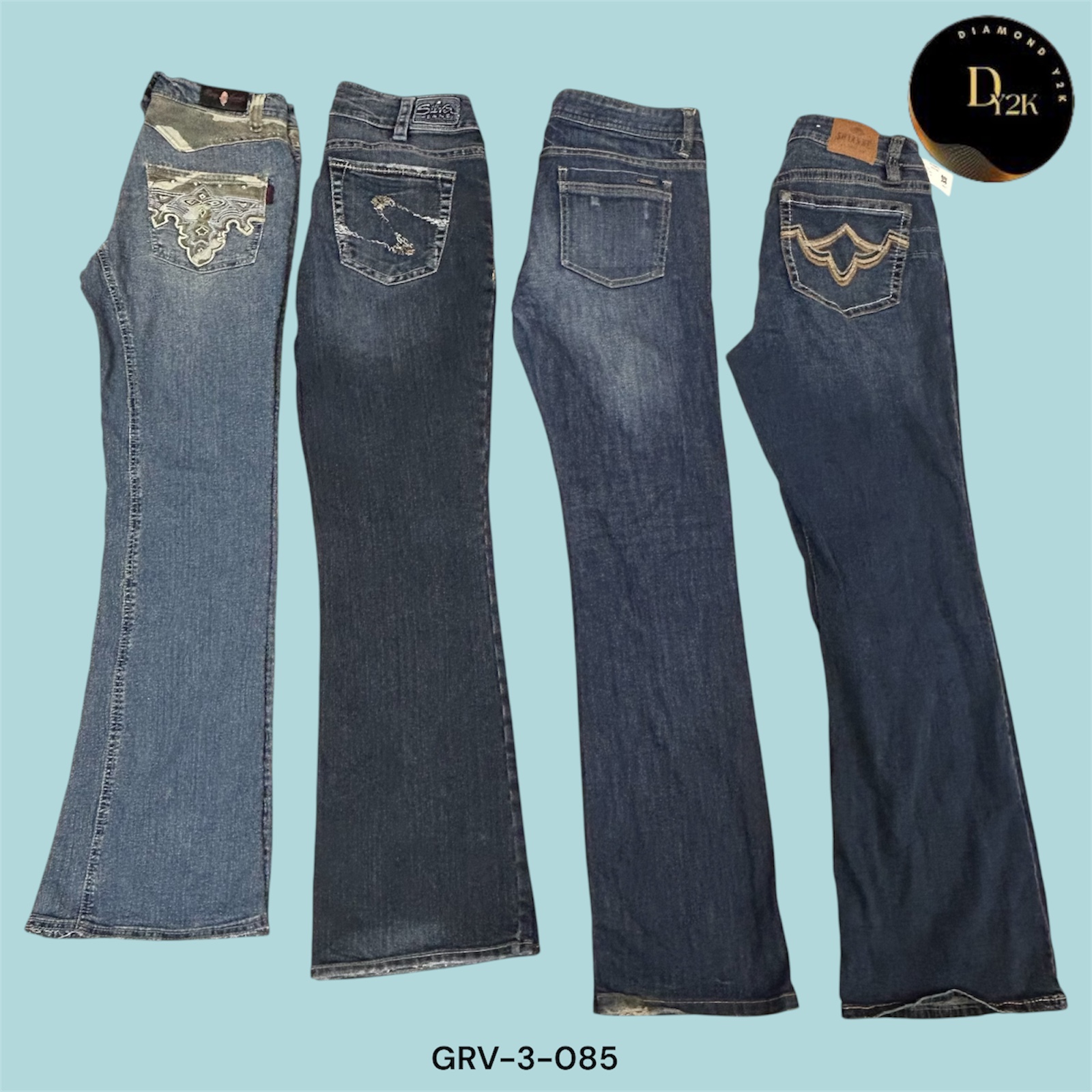 Jeans a zampa d'elefante blu da donna – Vestibilità trendy e comoda (GRV-3-085)