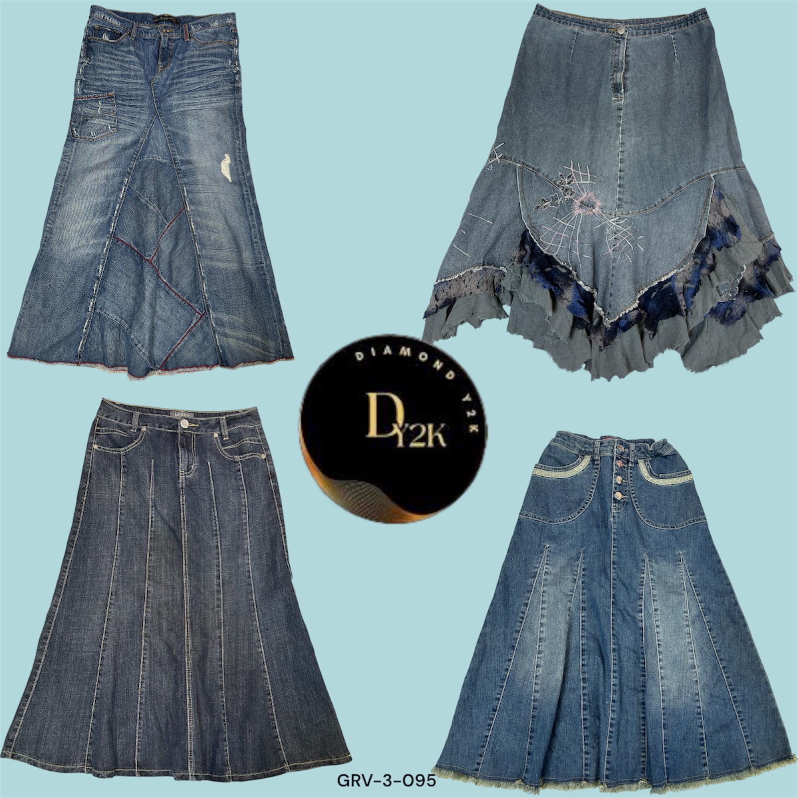 Saia Mini de Denim Casual para o Verão – Leve e Confortável (GRV-3-095)