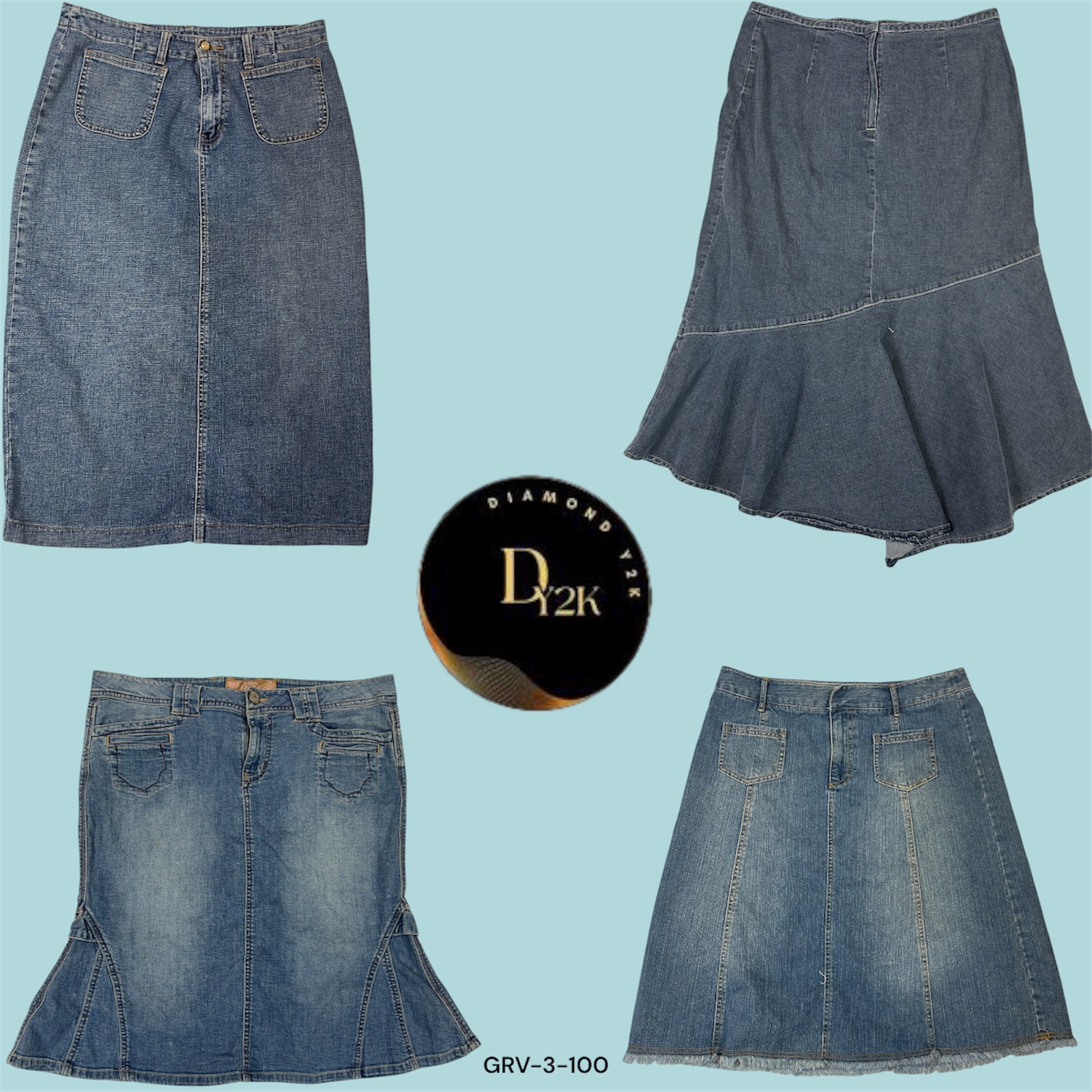 Saia Maxi de Denim Modesta – Fluída, Confortável e Atemporal (GRV-3-100)