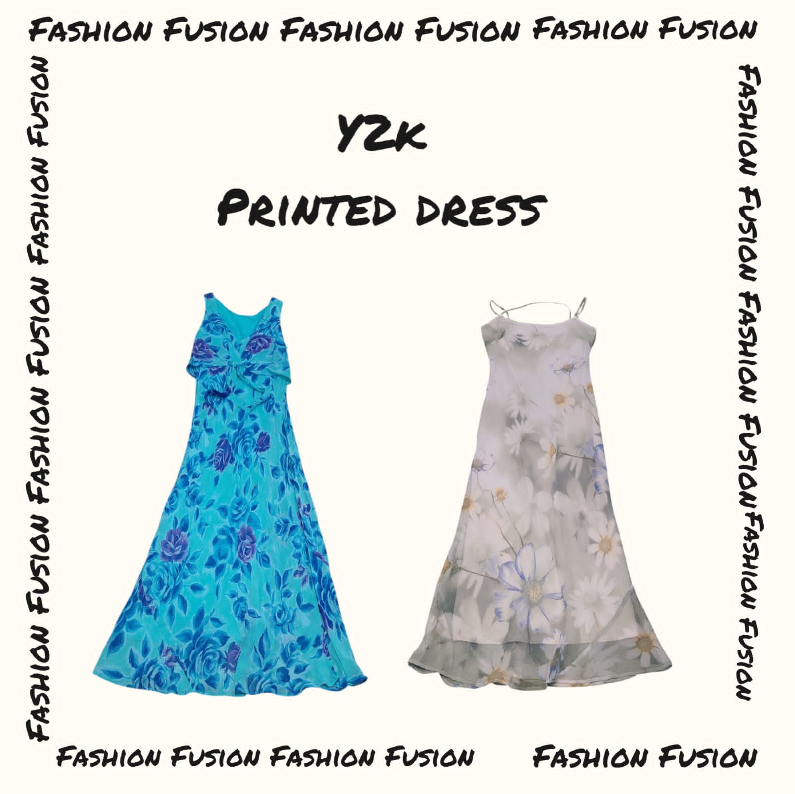 (FF-721) y2k printed Dress