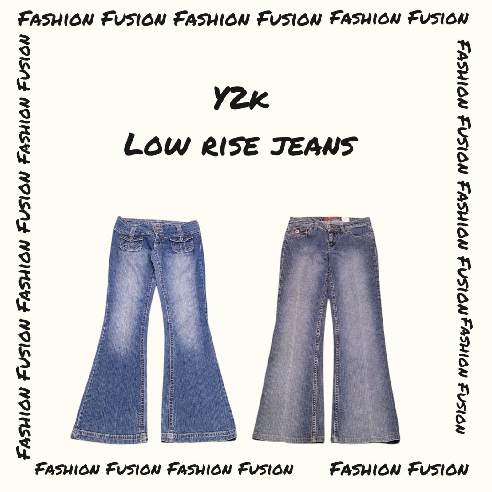 (FF-724) jeans de tiro bajo y2k