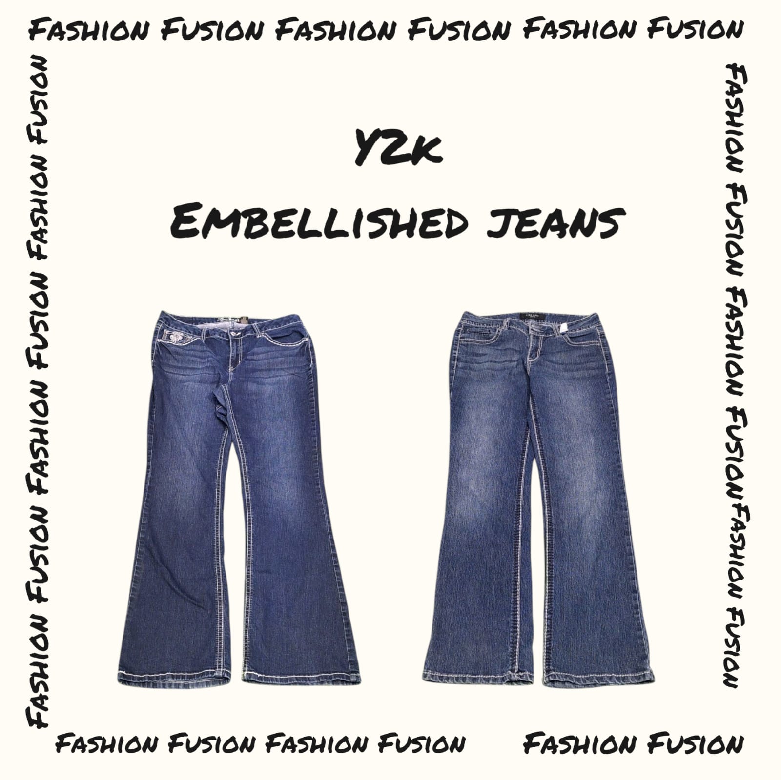 (FF-725) y2k verzierte Jeans