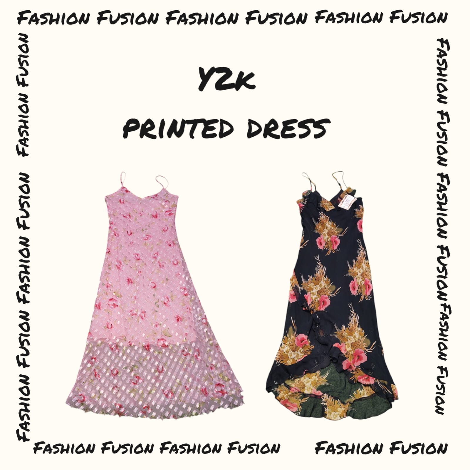 (FF-726) y2k bedrucktes Kleid