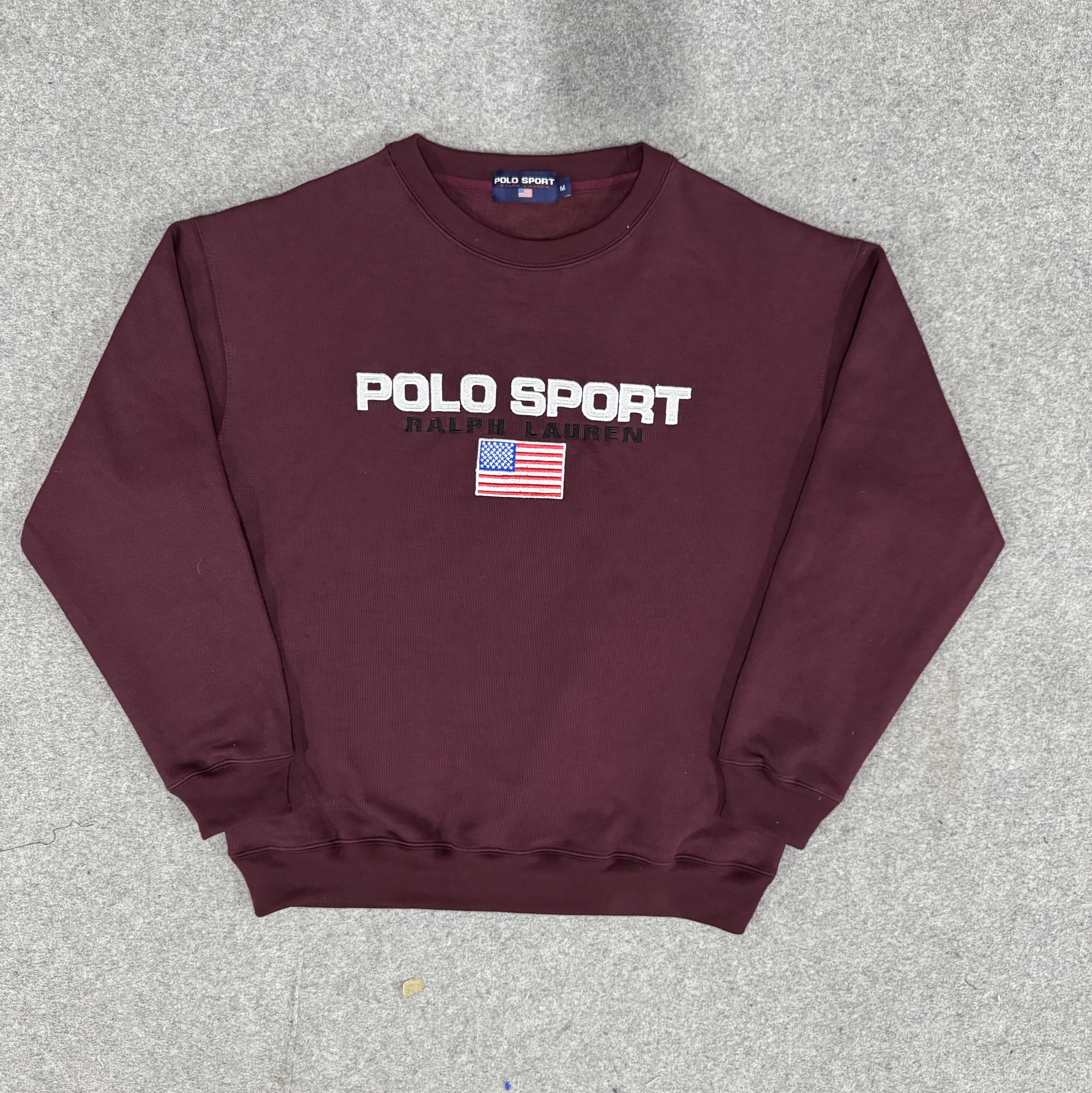 Suéteres deportivos de polo rojo oscuro estilo rework