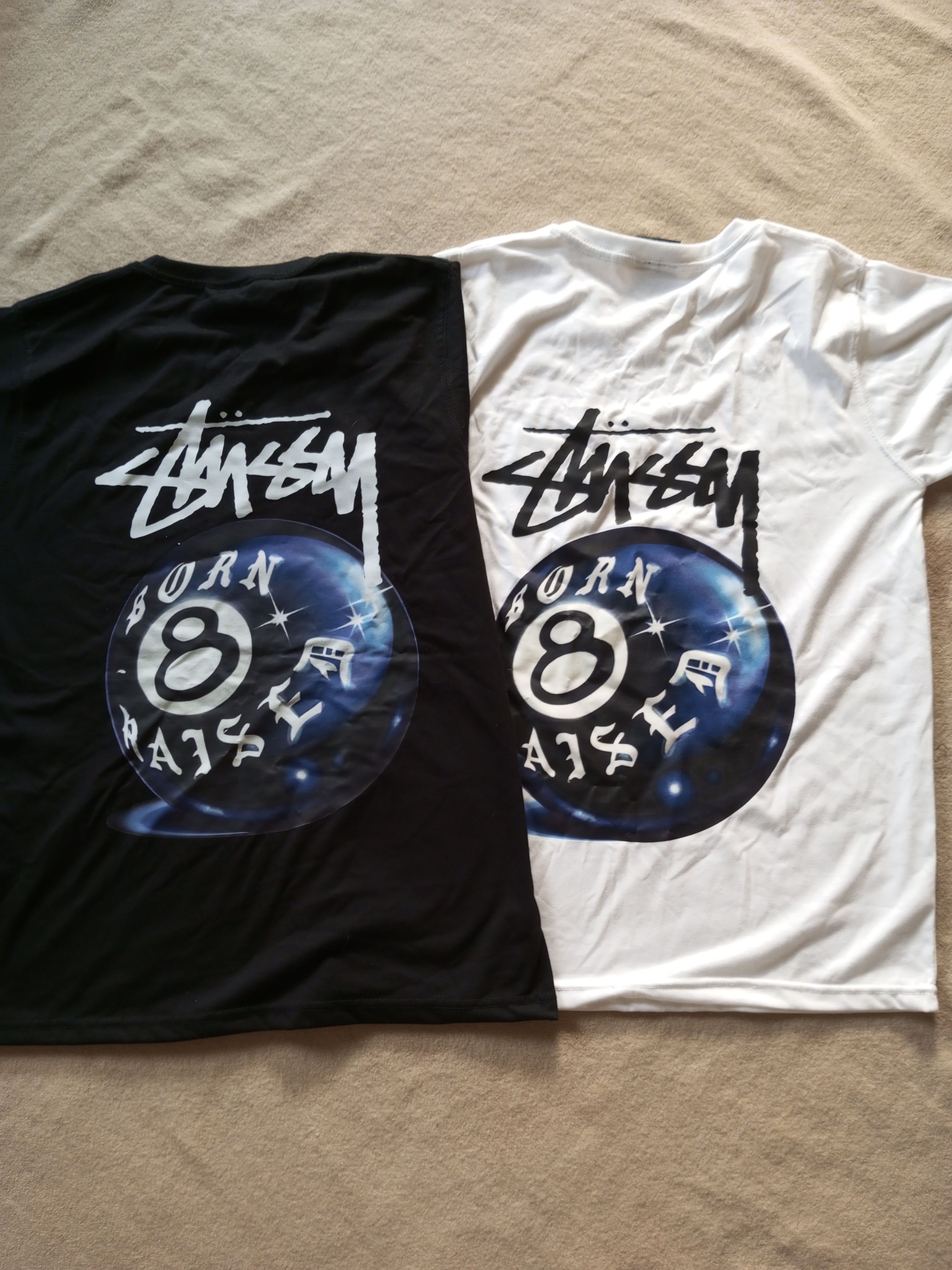 Stussy Born X Raised Camisetas de Estilo Refeito 20 pcs