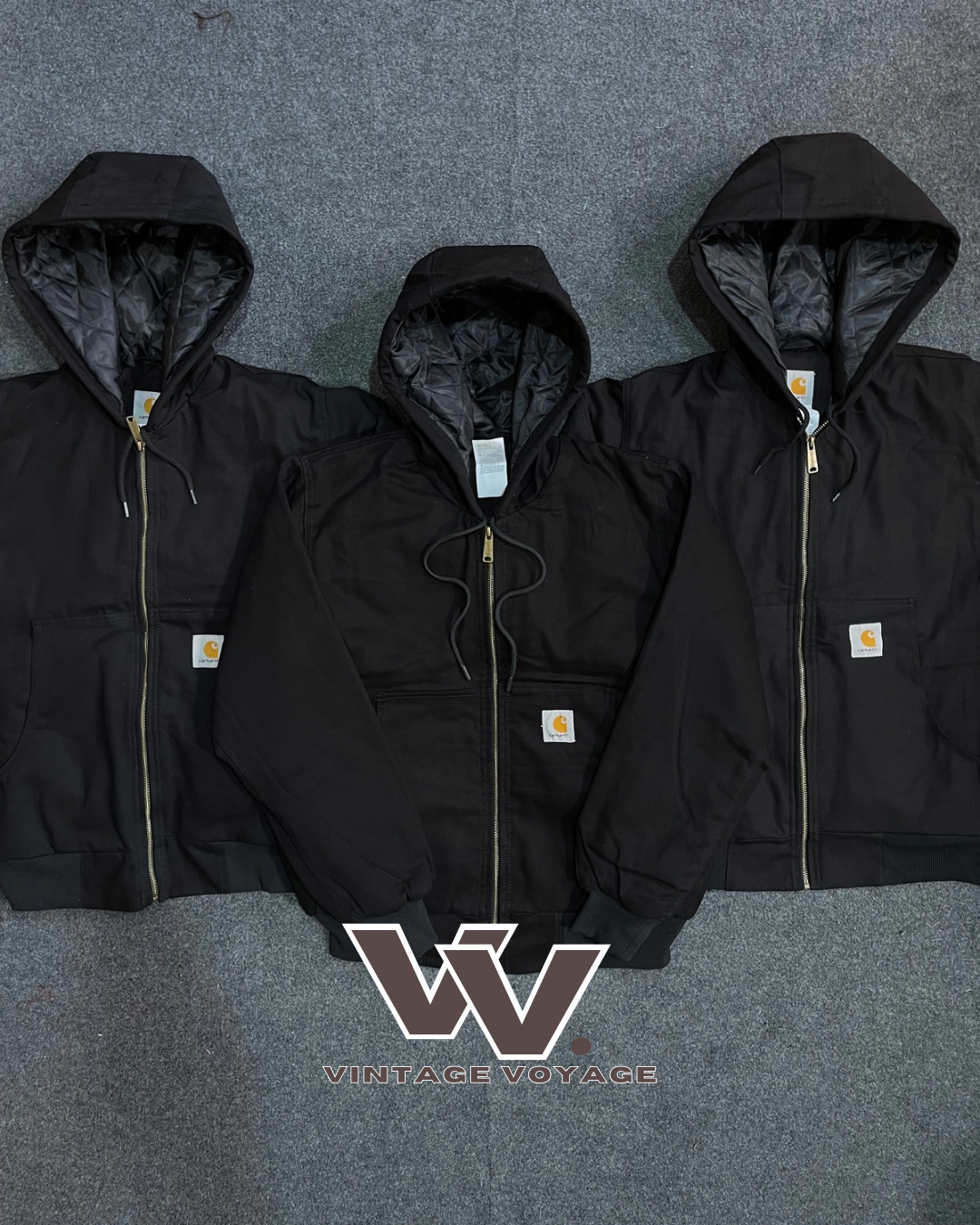 Carhartt rework style Black hooded jackets-30-15325