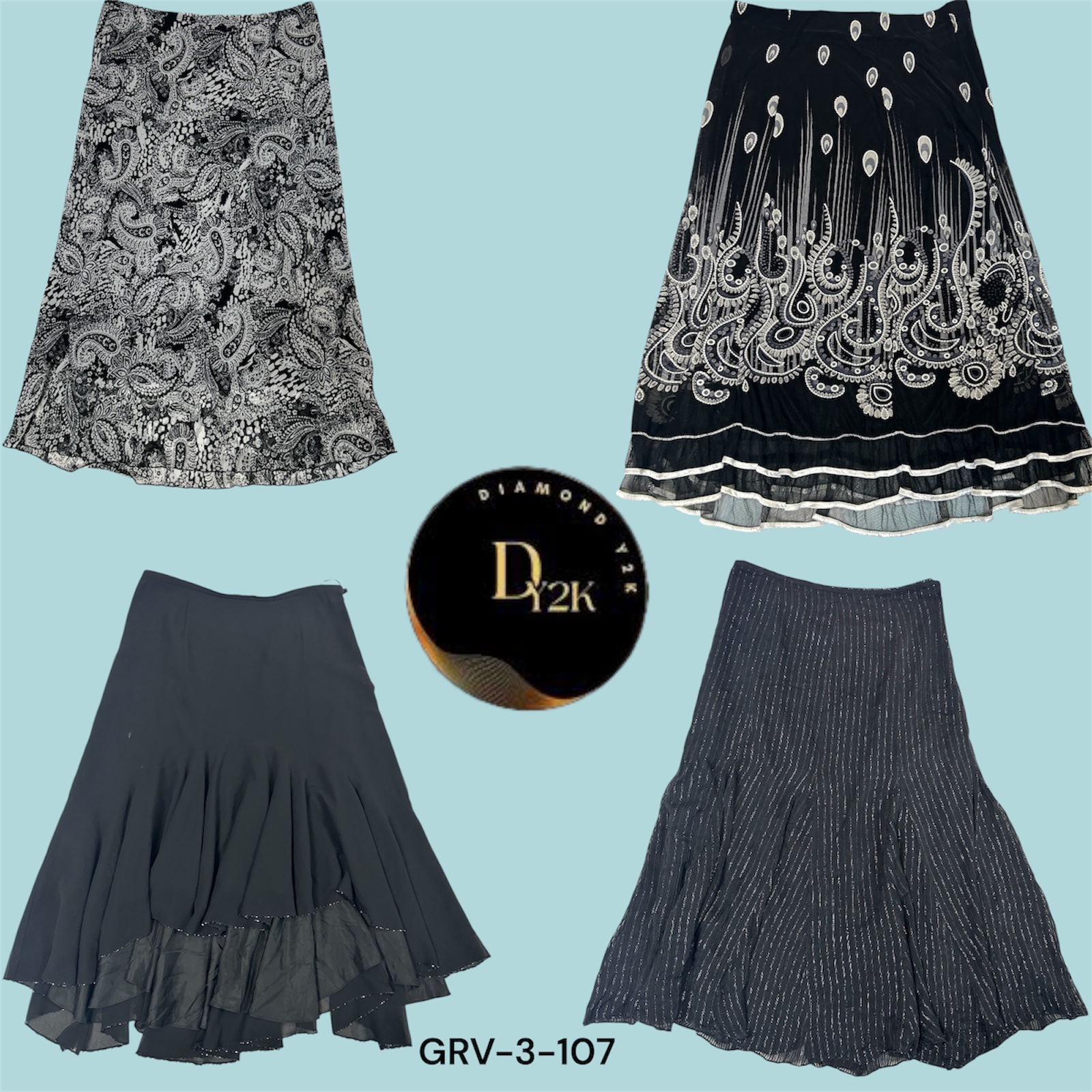 Y2K Black Mini Skirt – Vintage Vibes for Clubwear & Streetwear (GRV-3-107)